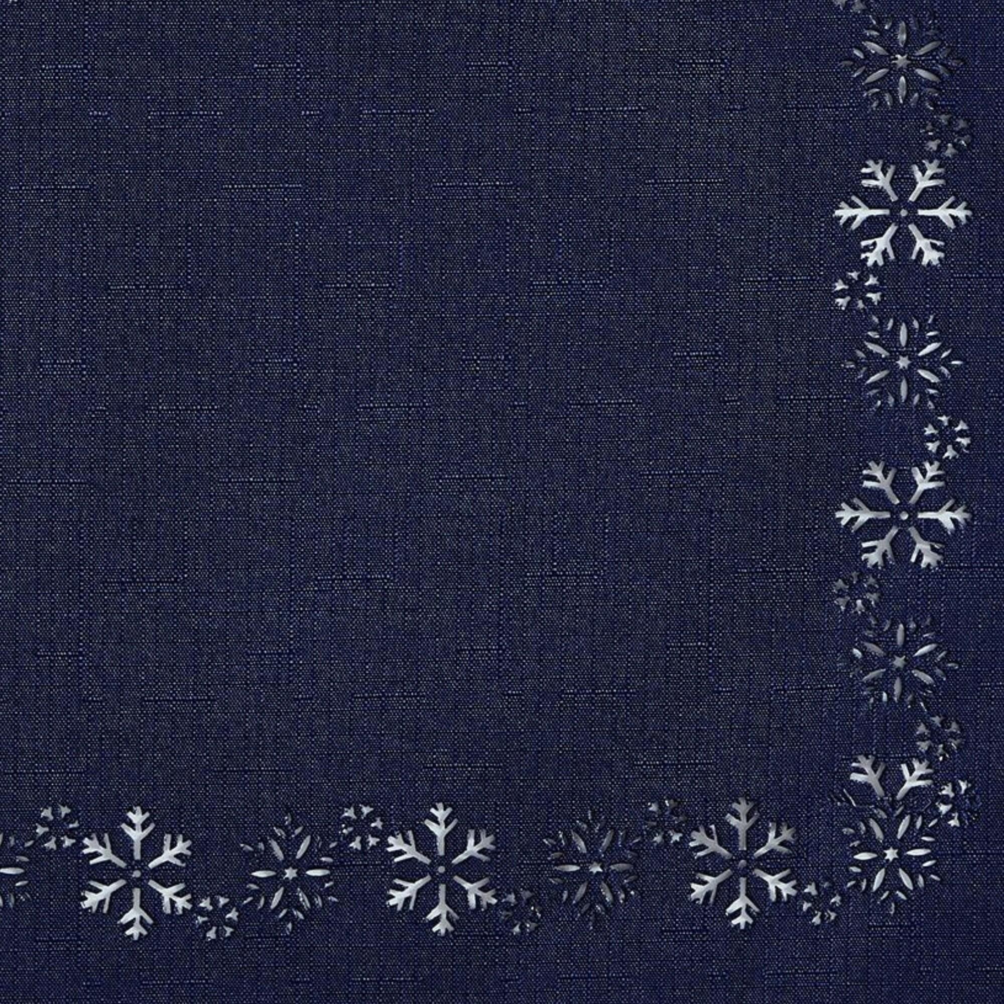 Snowflake Laser Cut Tablecloth - Blue - 52" Square - Elrene Home Fashions