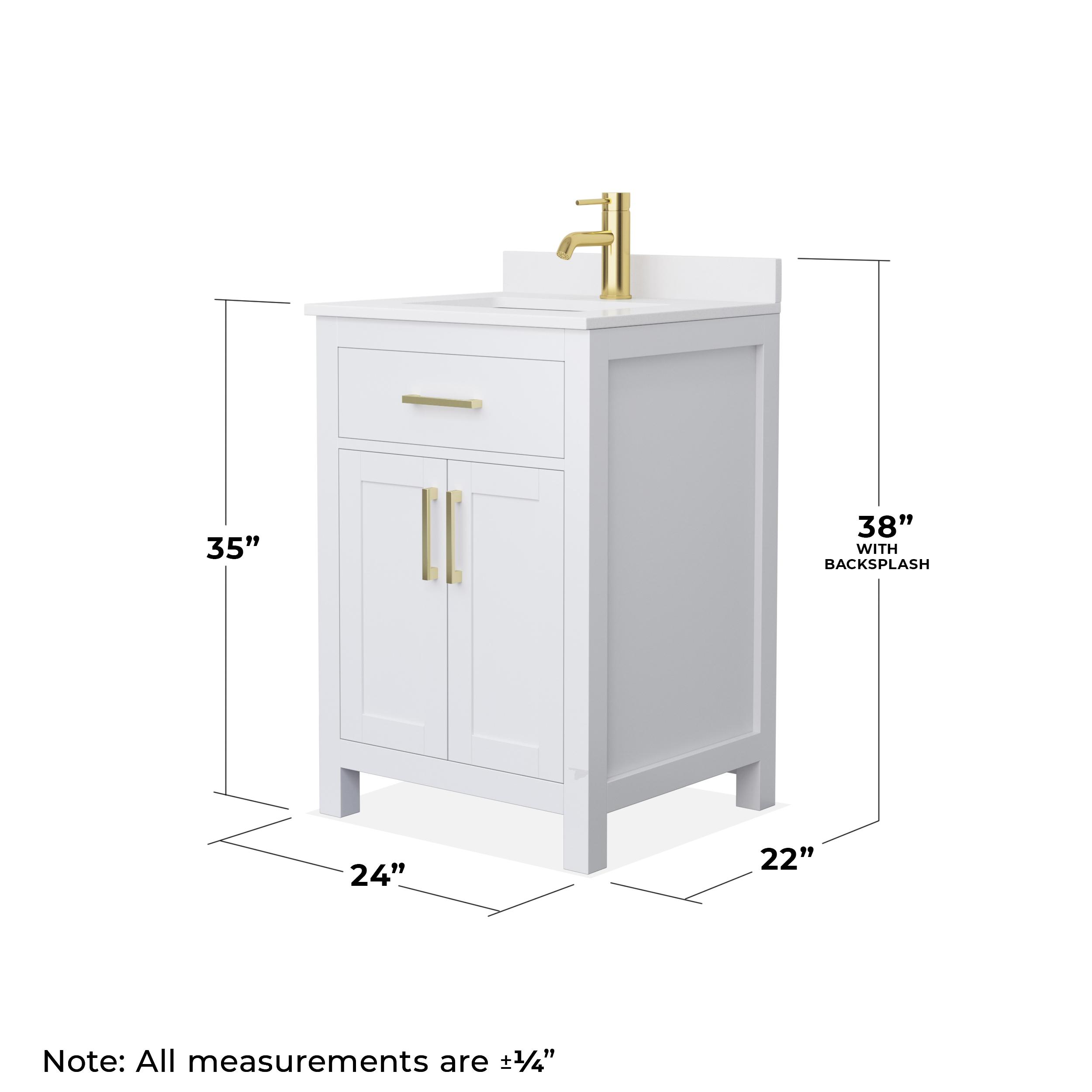 Wyndham Collection Beckett 24" Freestanding Single Bathroom Vanity with Cultured Marble Top