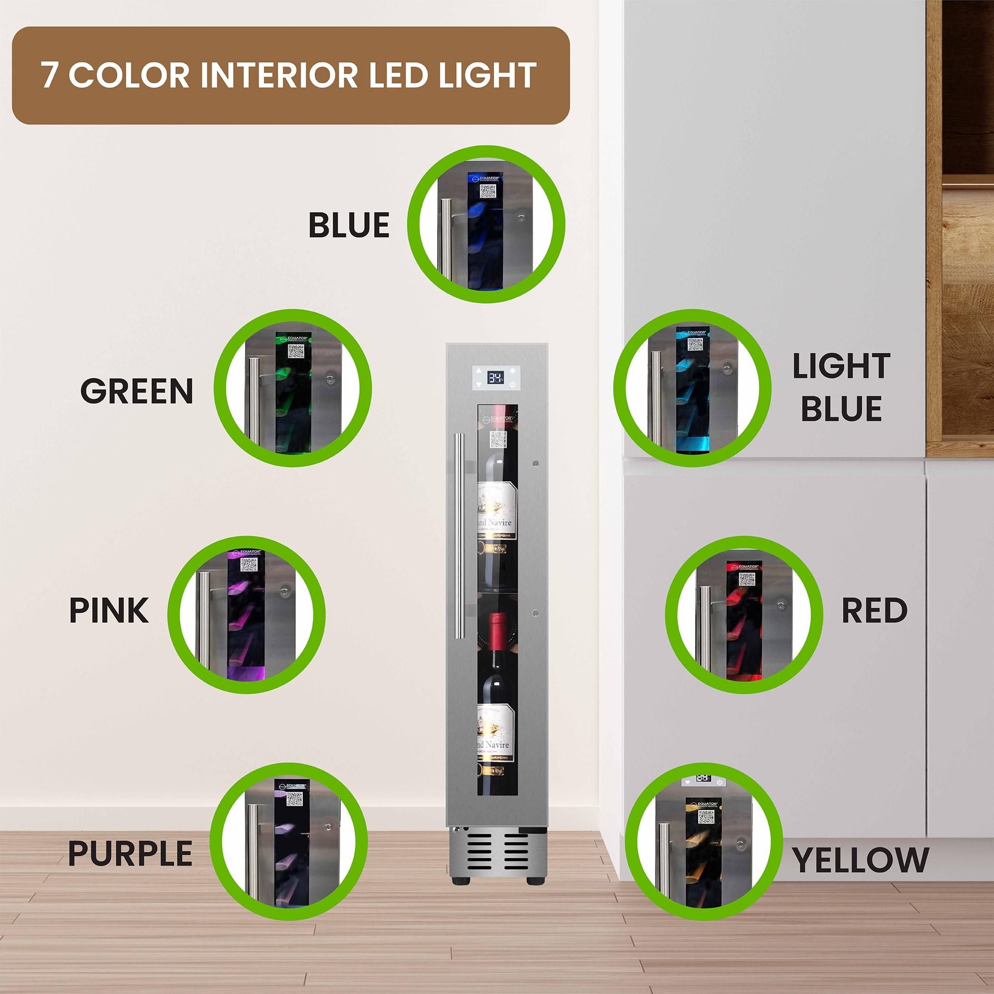 9 bottle Built-in/Freestanding Wine Ref with 7 color LED Lights