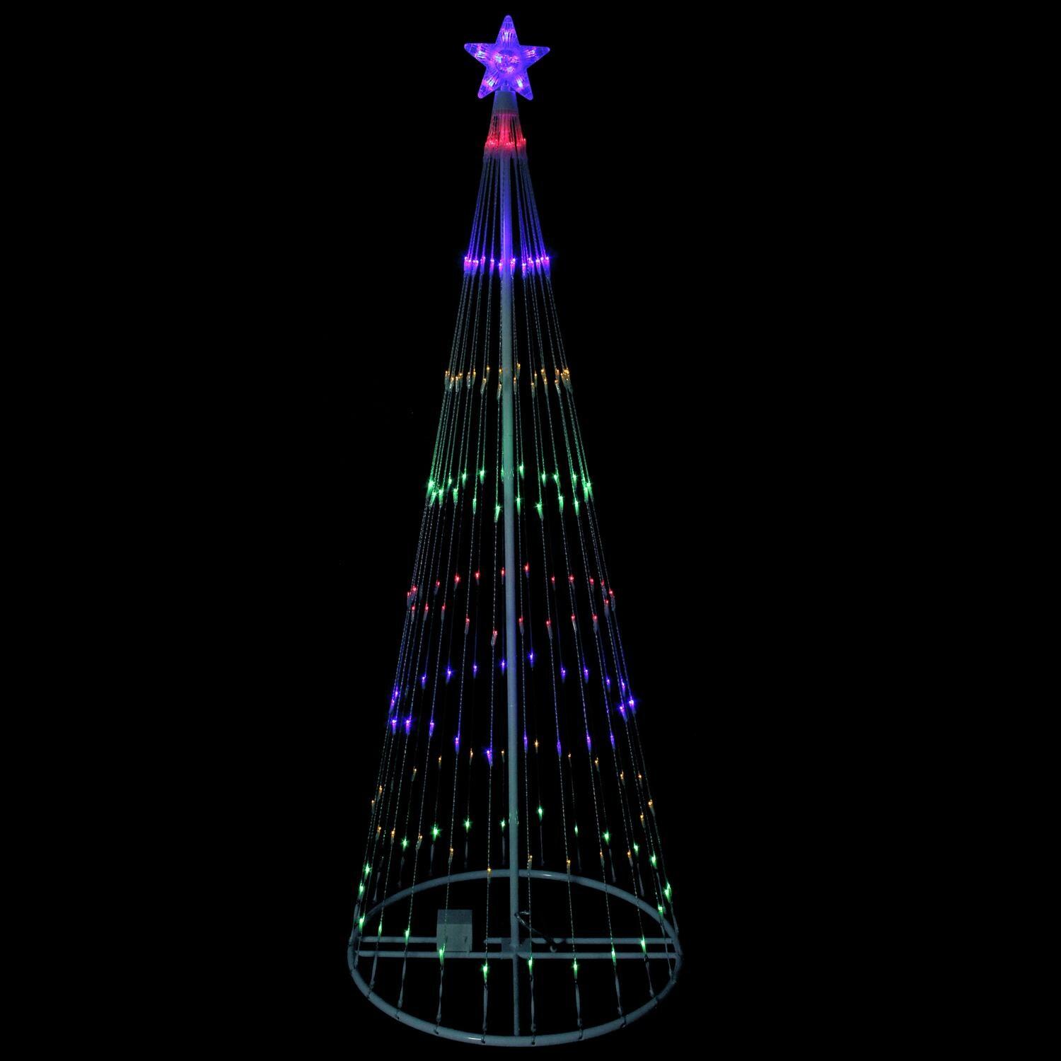6' Multi-Color LED Lighted Show Cone Christmas Tree Outdoor Decoration