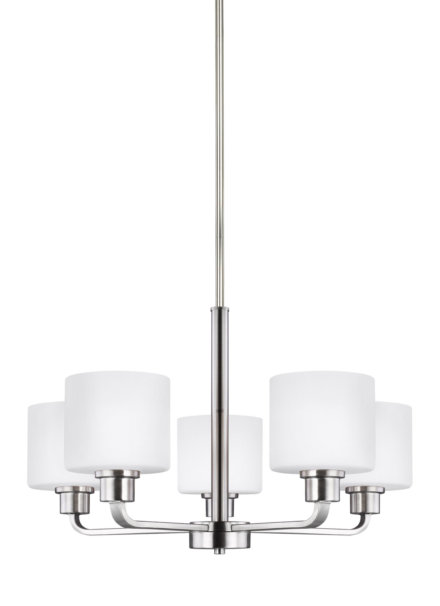 Brushed Nickel Mini Drum 5-Light Chandelier