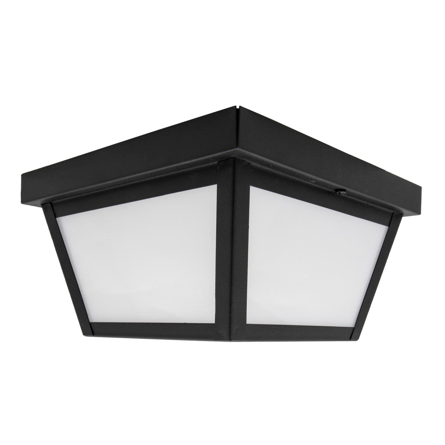 Maxxima LED Outdoor Porch Ceiling Light, Black w/ Frosted White Lens, 1000 Lumens, 3000K Warm White