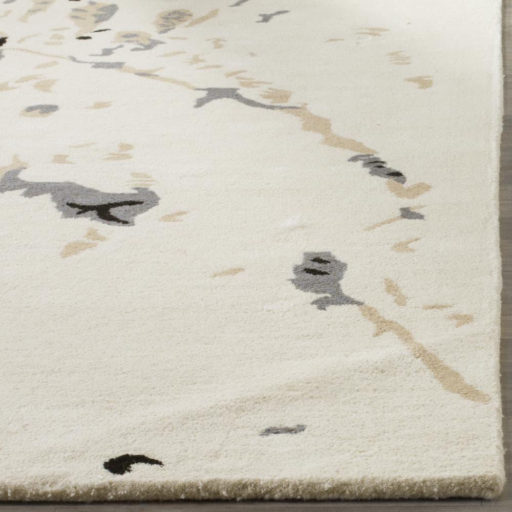 Bella BEL117 Hand Tufted Area Rug - Ivory/Grey - 5'x8' - Safavieh.