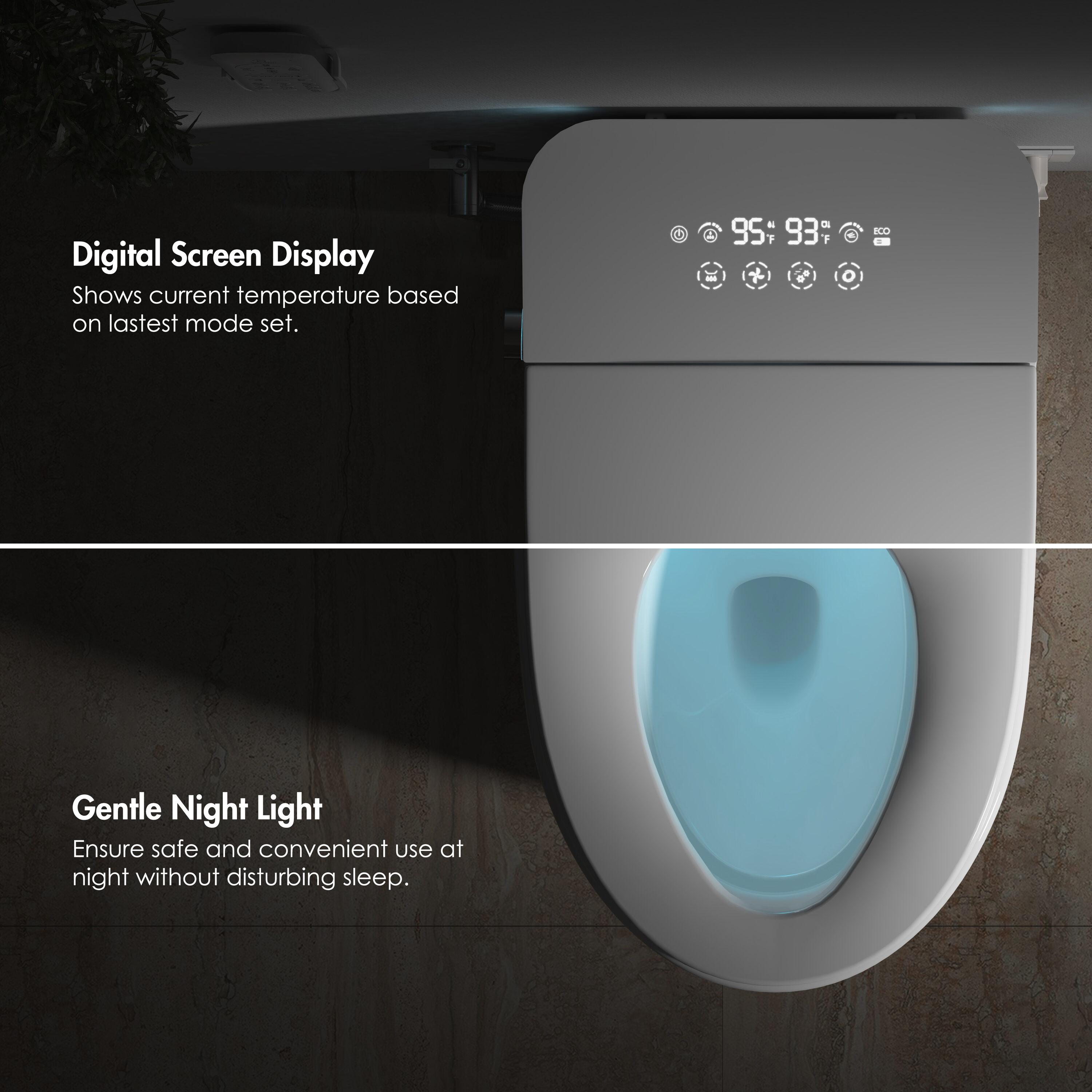 Eridanus White Vitreous China Smart Bidet Toilet with Heated Seat and Remote Control