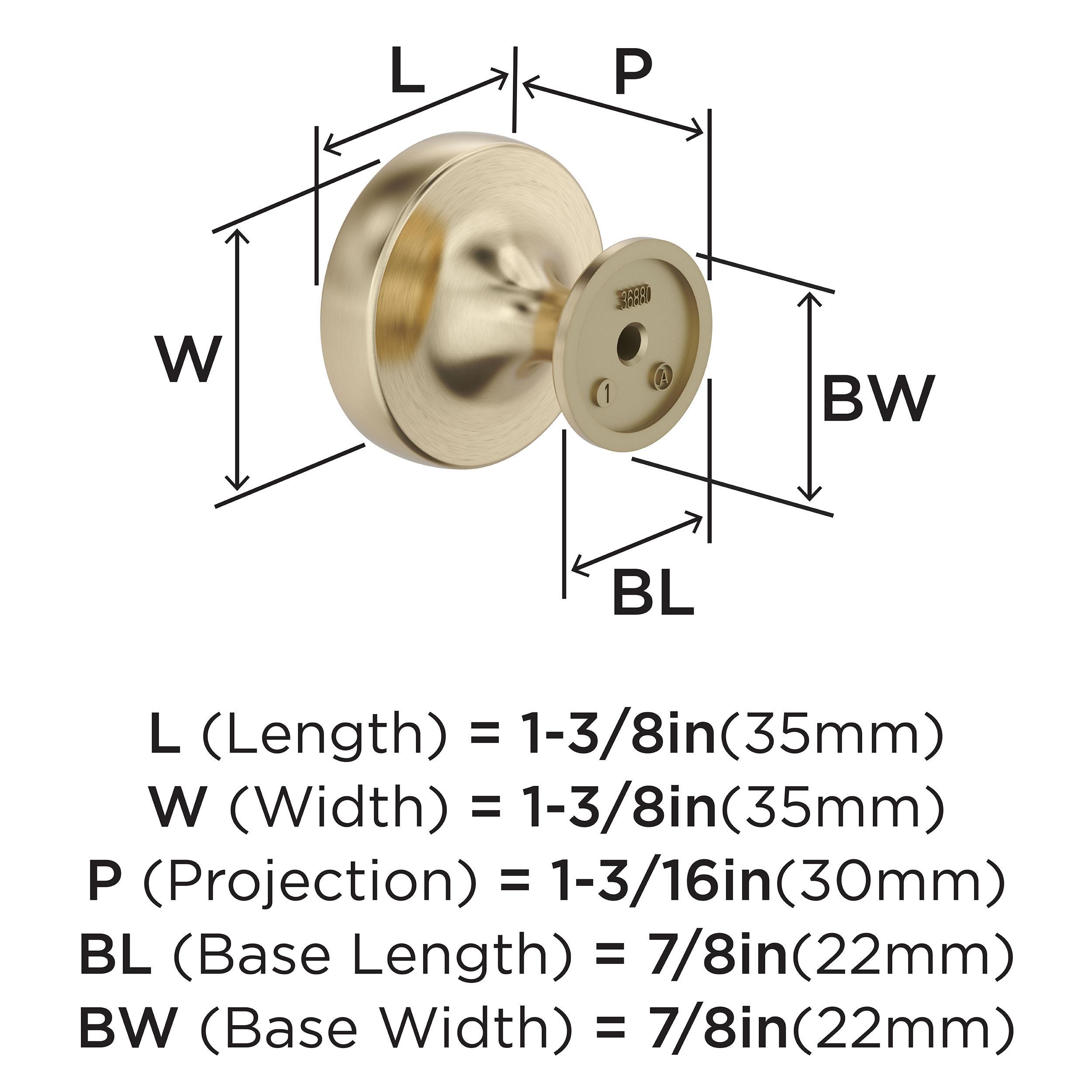 Amerock Exceed 1-1/2 inch (38mm) Diameter Golden Champagne Cabinet Knob