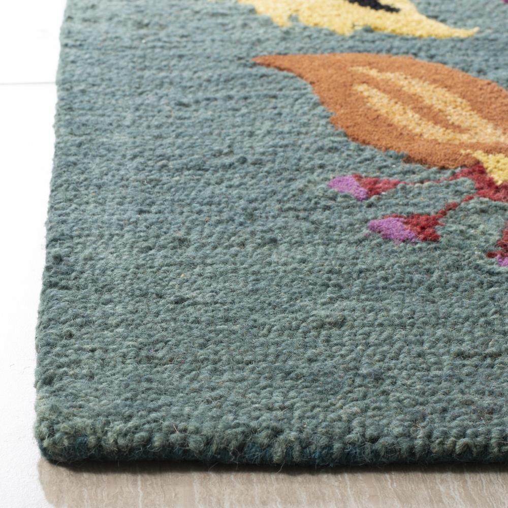 Blossom BLM679 Hand Hooked Area Rug - Blue/Multi - 4'x6' - Safavieh..