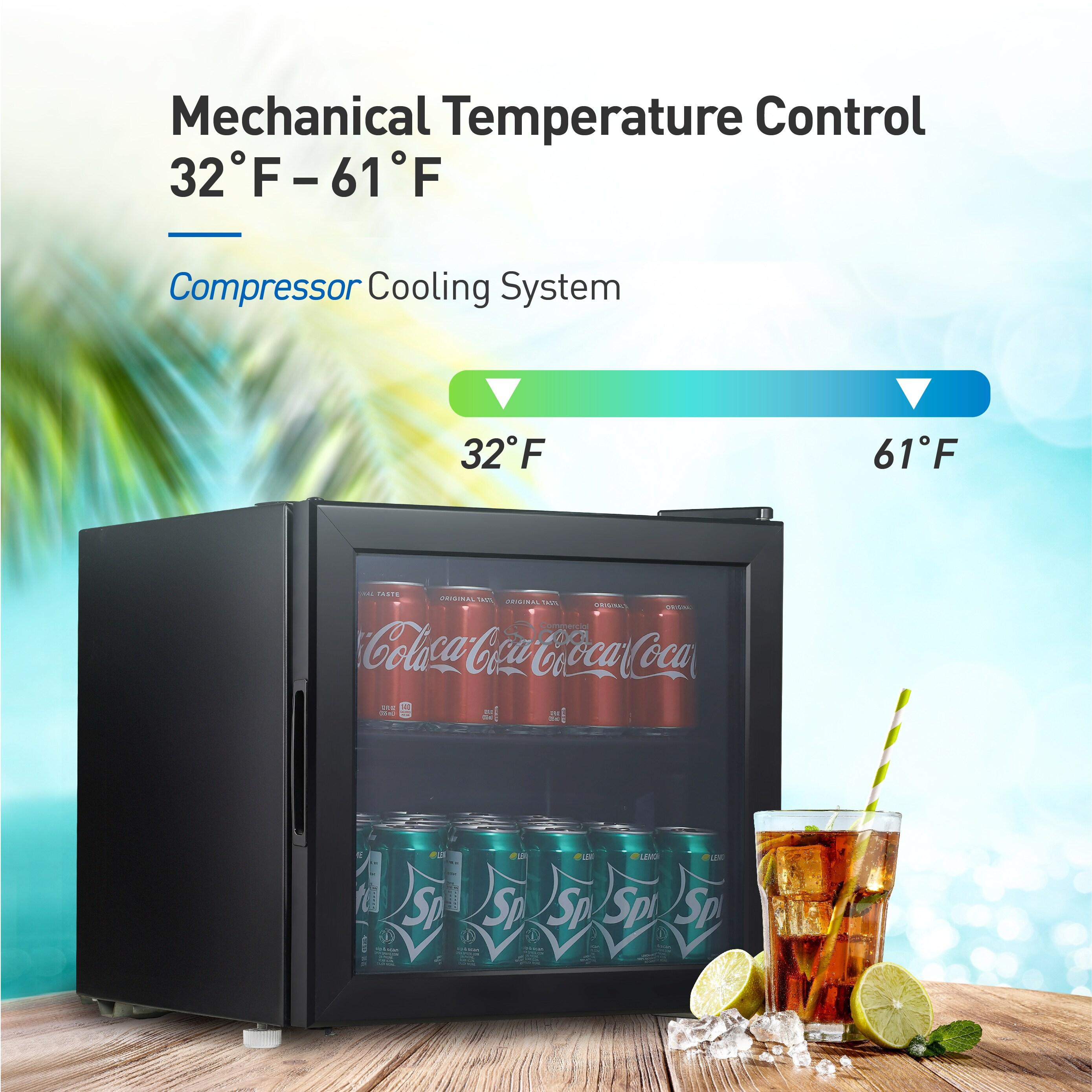 Commercial Cool 18.9'' W Freestanding 51 Cans (12 oz.) 1.7 Cubic Feet Beverage Cooler with Reversible Glass Door