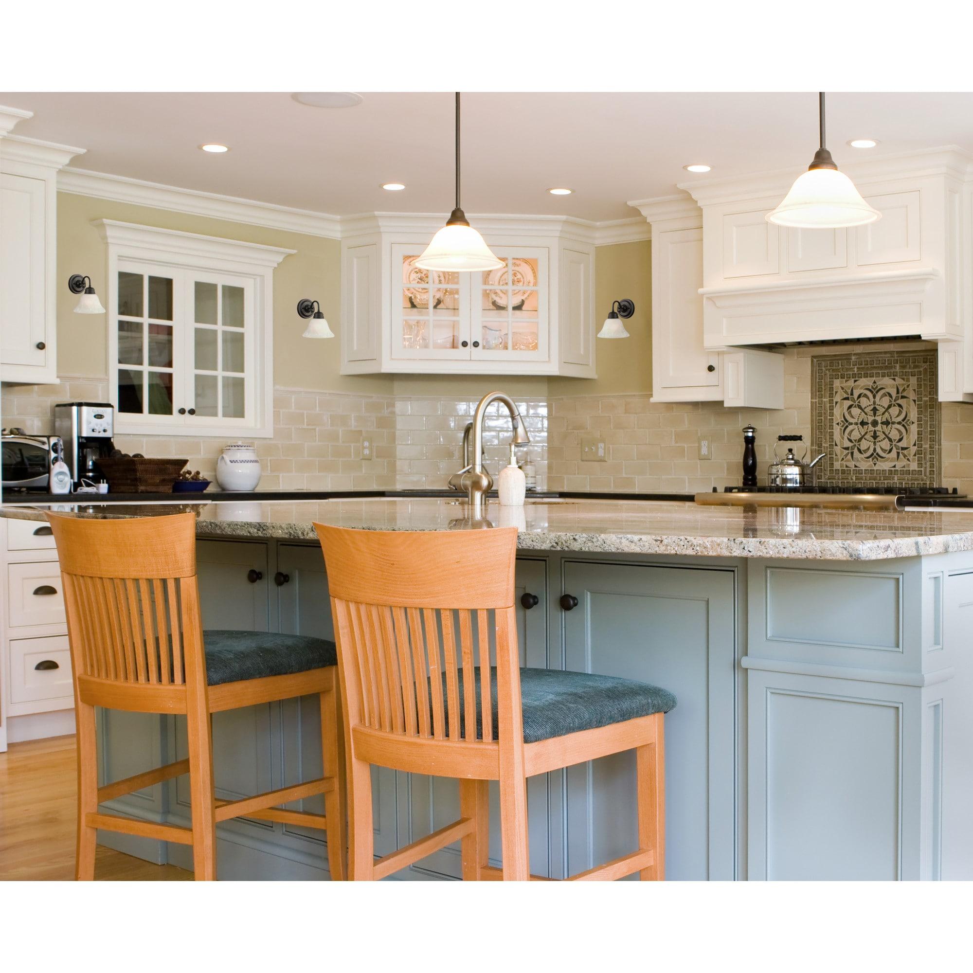 Design House Millbridge Traditional 1-Light Dimmable Wall Light w/ Alabaster Glass in Oil Rubbed Bronze