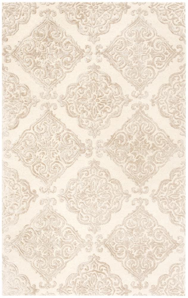 Glamour GLM568 Hand Tufted Indoor Area Rug - Ivory/Beige - 5'x8' - Safavieh