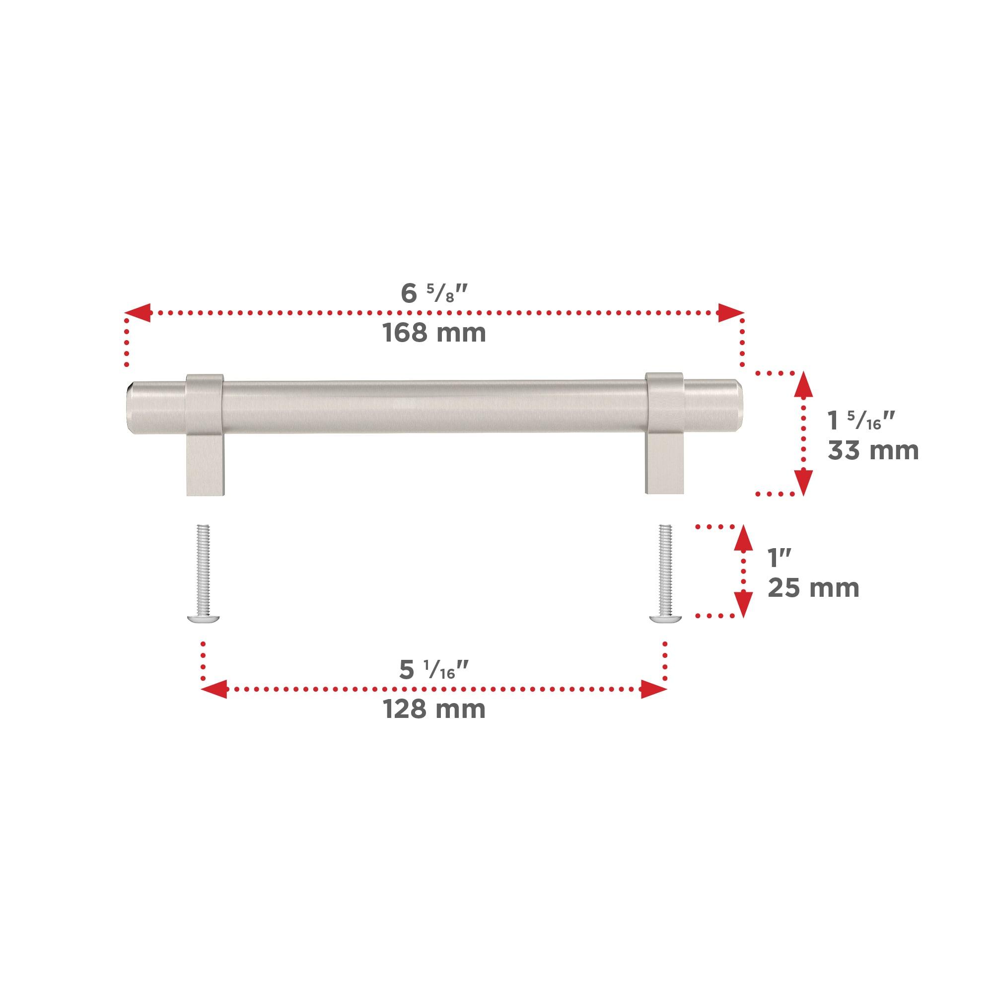 Richelieu Hardware BP5016128195 Contemporary Metal Pull ,5 ', Brushed Nickel