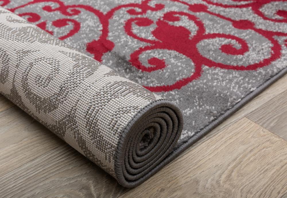 World Rug Gallery Floral Gray 7'10" x 10'2" Indoor Area Rug