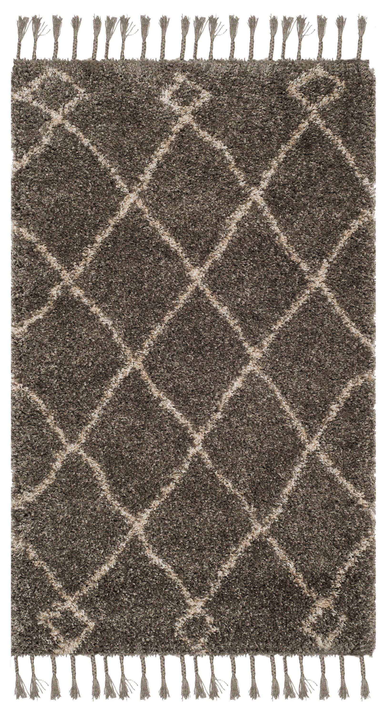 Moroccan Fringe Shag MFG241 Power Loomed Indoor Accent Rug - Grey/Cream - 3'x5' - Safavieh.