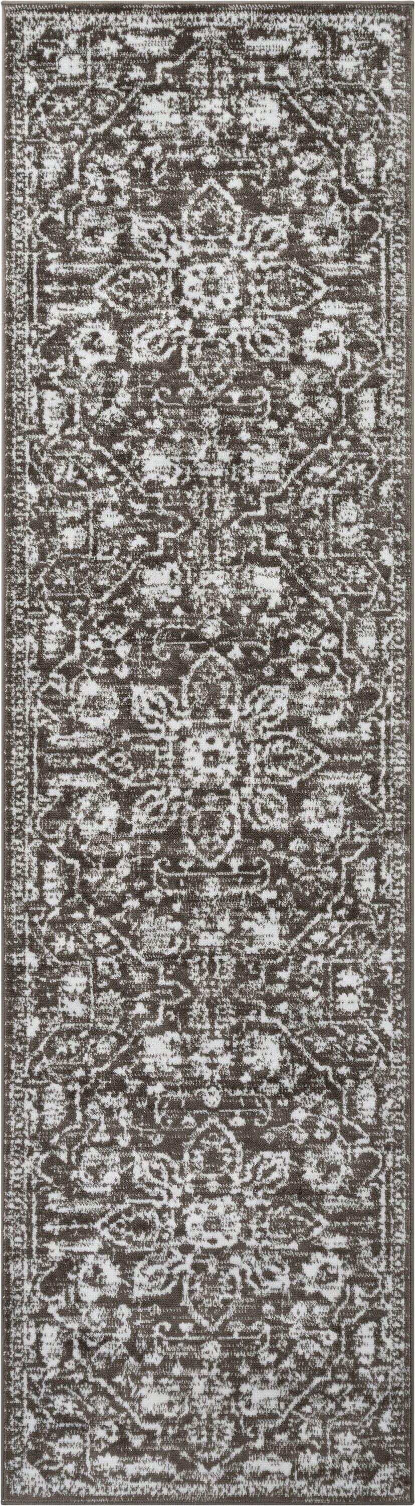 Vintage Bohemian Floral Gray Soft Runner Rug 2'7" x 9'10"