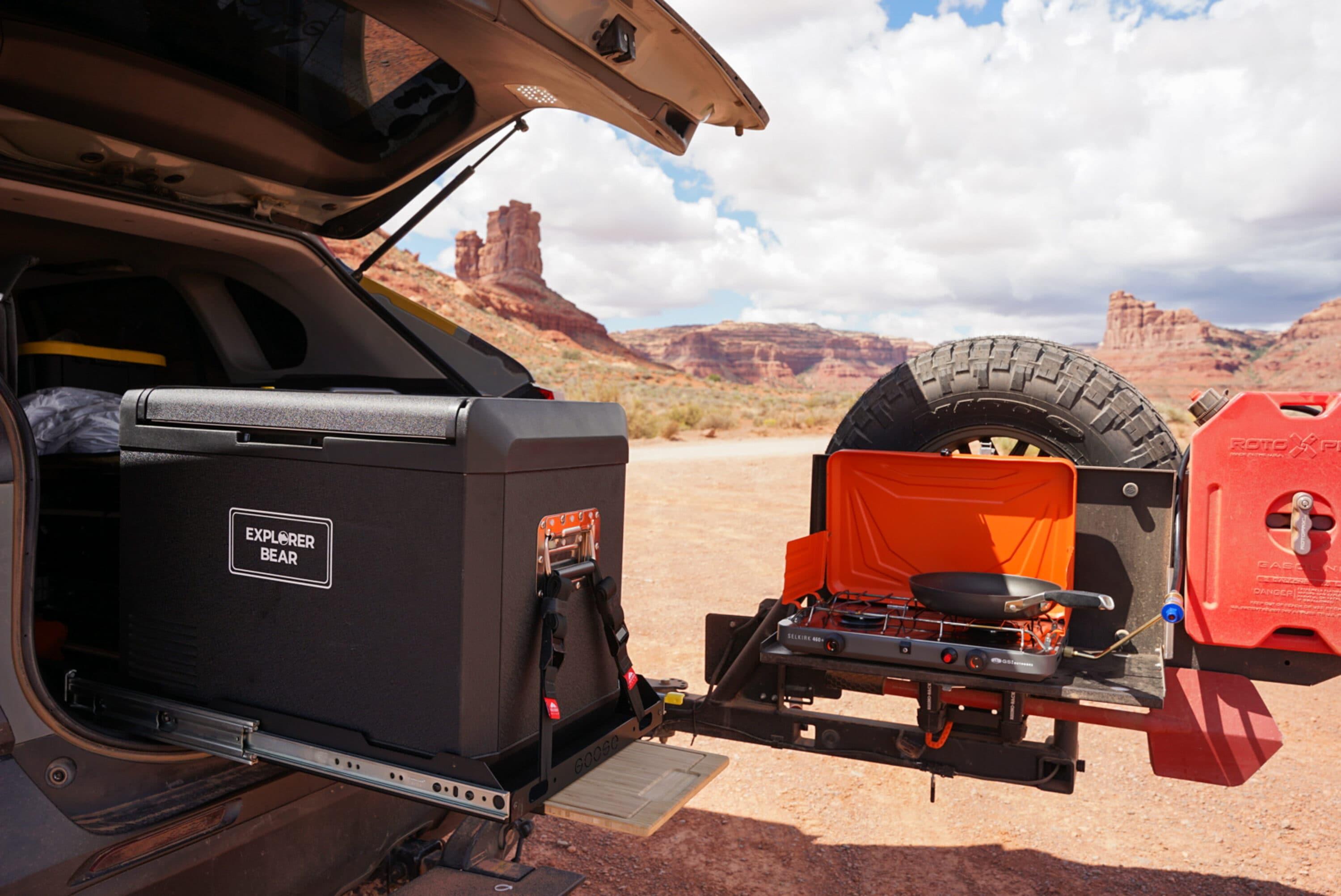 Explorer Bear 12 Volt Refrigerator 12V Car Fridge 50L/52.8Qt 12/24V DC 110-240V AC Portable Freezer LG Compressor Cooler 0℉-50℉ 3-Year Warranty for Truck Van RV SUV Boat Travel Road Trips Camping