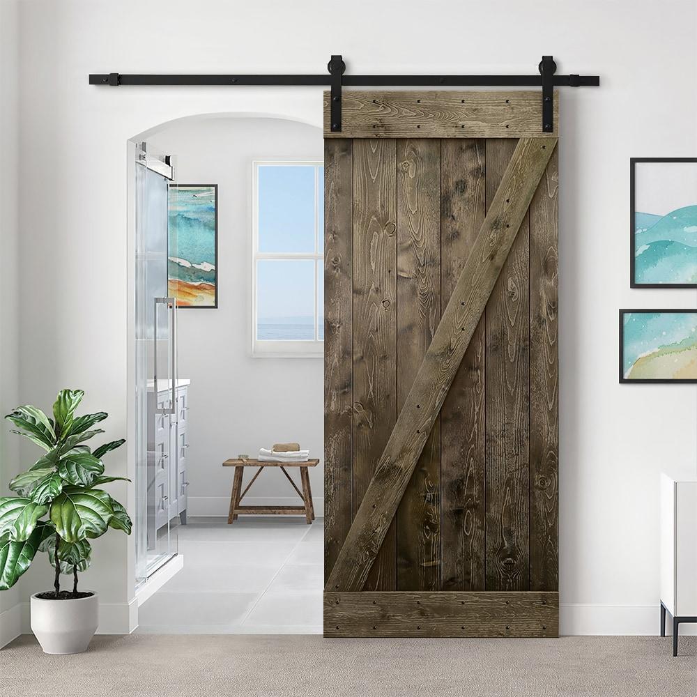 Calhome 84'' Solid Wood Paneled Painted Barn Door