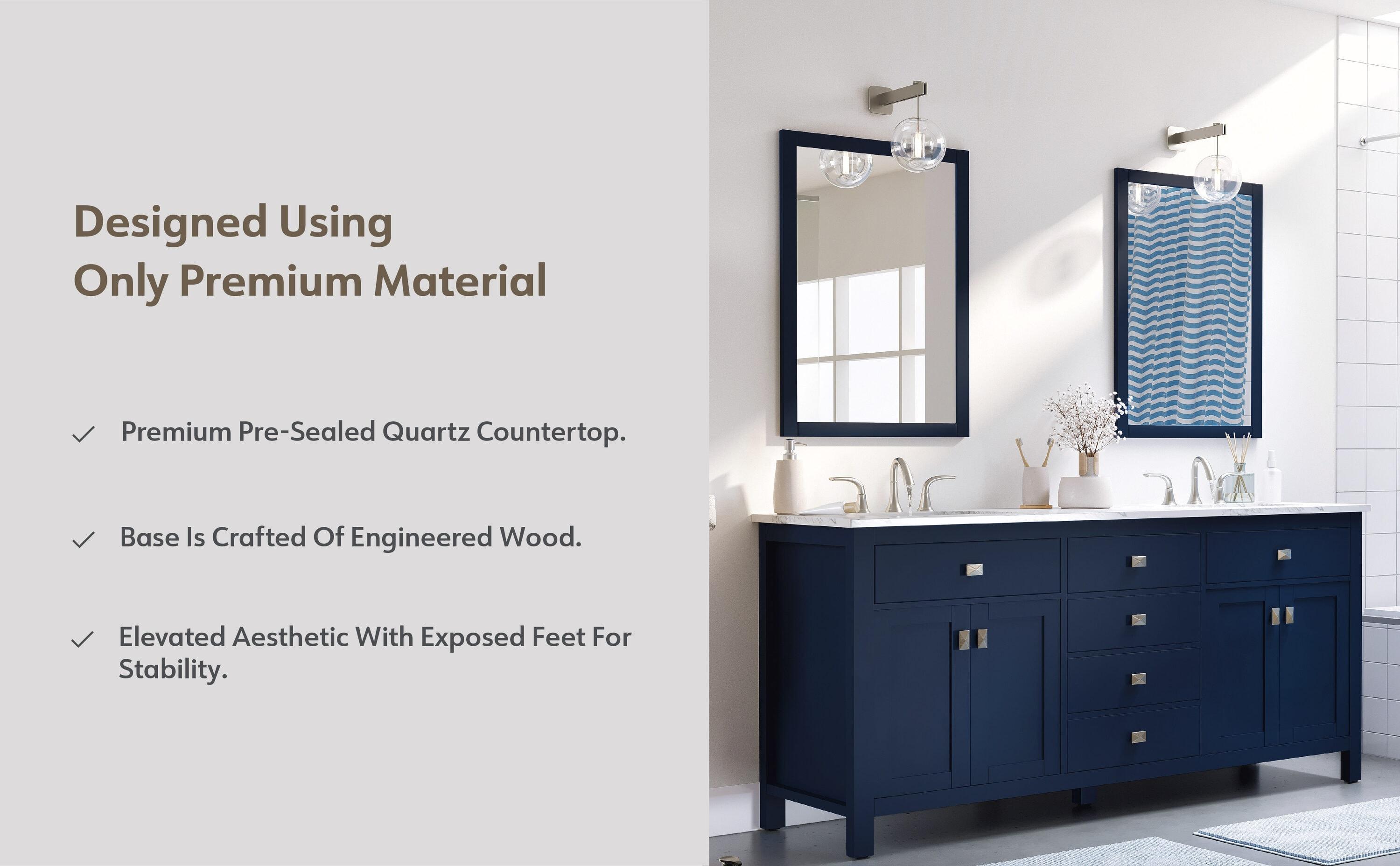 Lark Manor™ Odilion 60'' Double Bathroom Vanity with Engineered Top