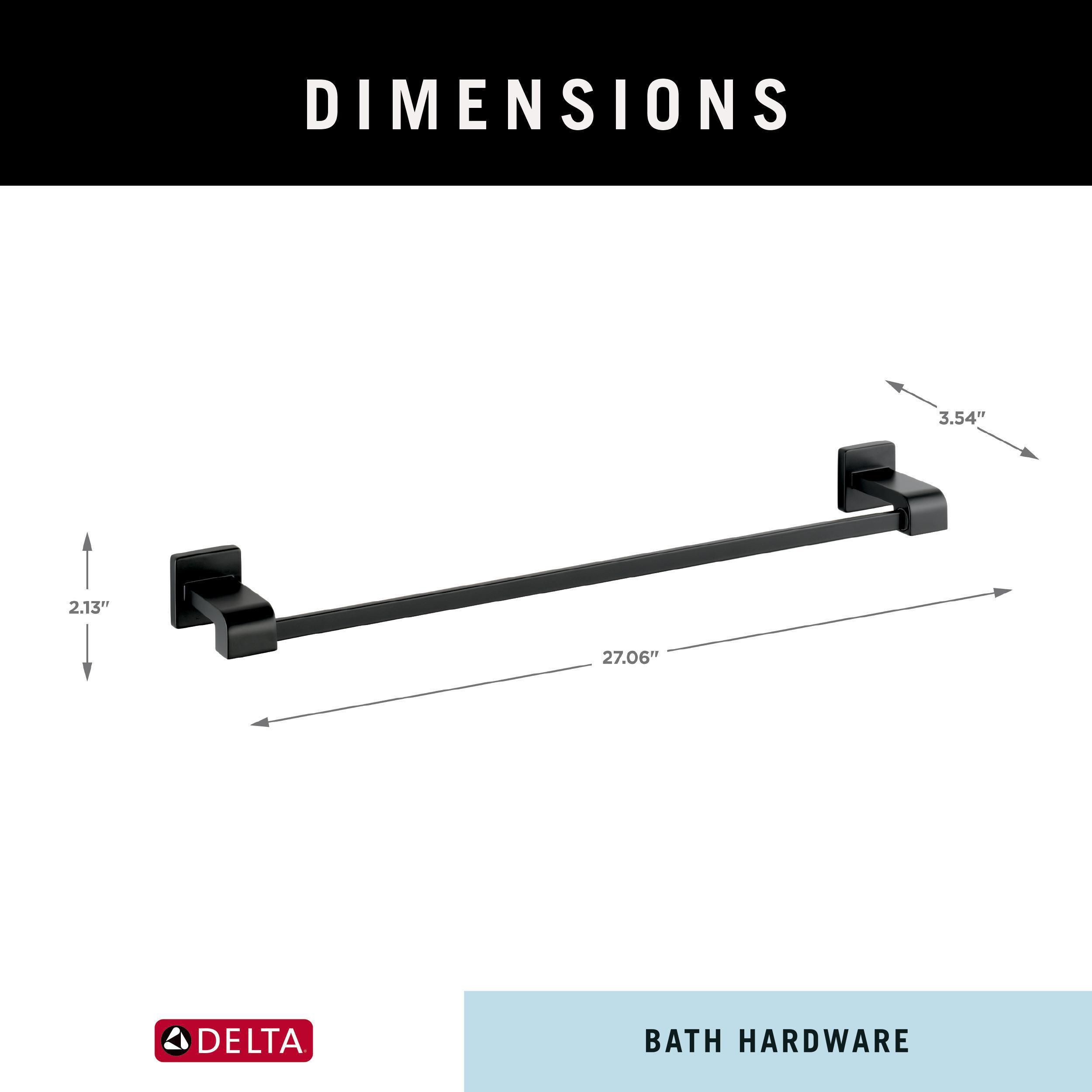 Delta Ara 24 in. Wall Mount Towel Bar Bath Hardware Accessory in Matte Black 77524-BL
