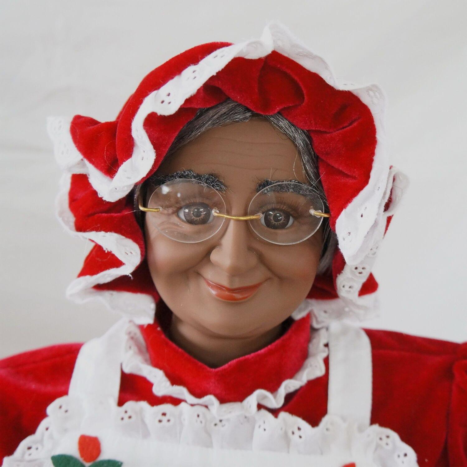 Fraser Hill Farm 3-Ft. Dancing African American Mrs. Claus Animatronic with Apron and Gift Sack