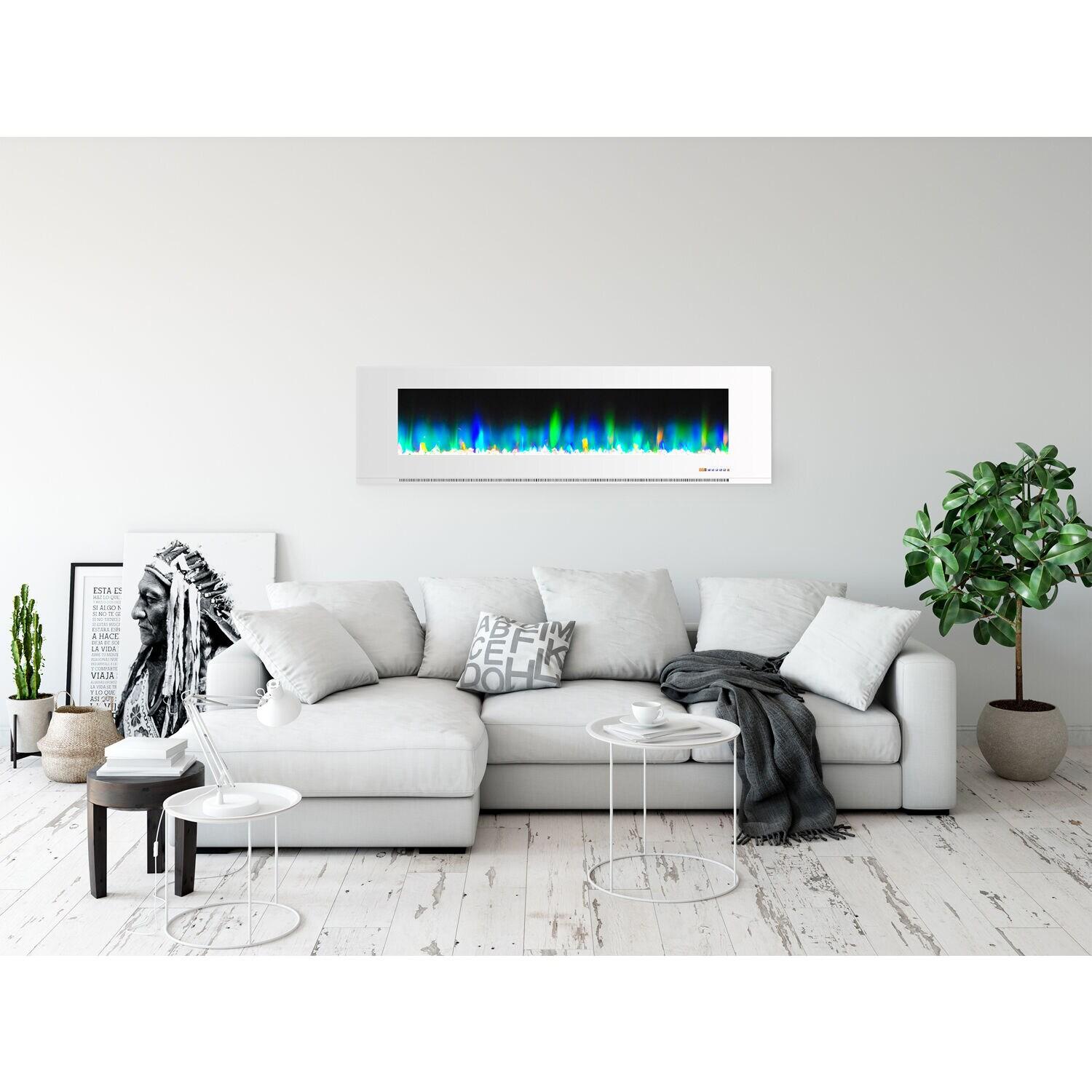 Cambridge Cambridge Wall Mount Electric Fireplace Heater with Remote Control for Indoor Use in Living Room, Bedroom, Home Office