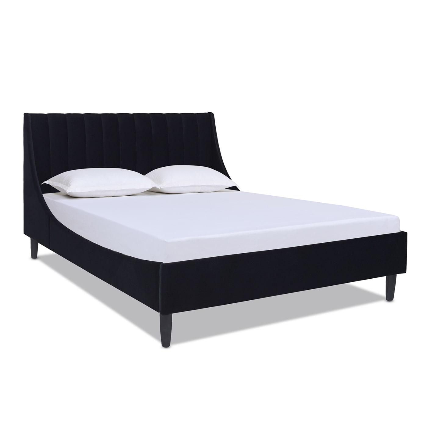 Sandy Wilson Home Aspen Upholstered Platform Bed Queen Anthracite Black