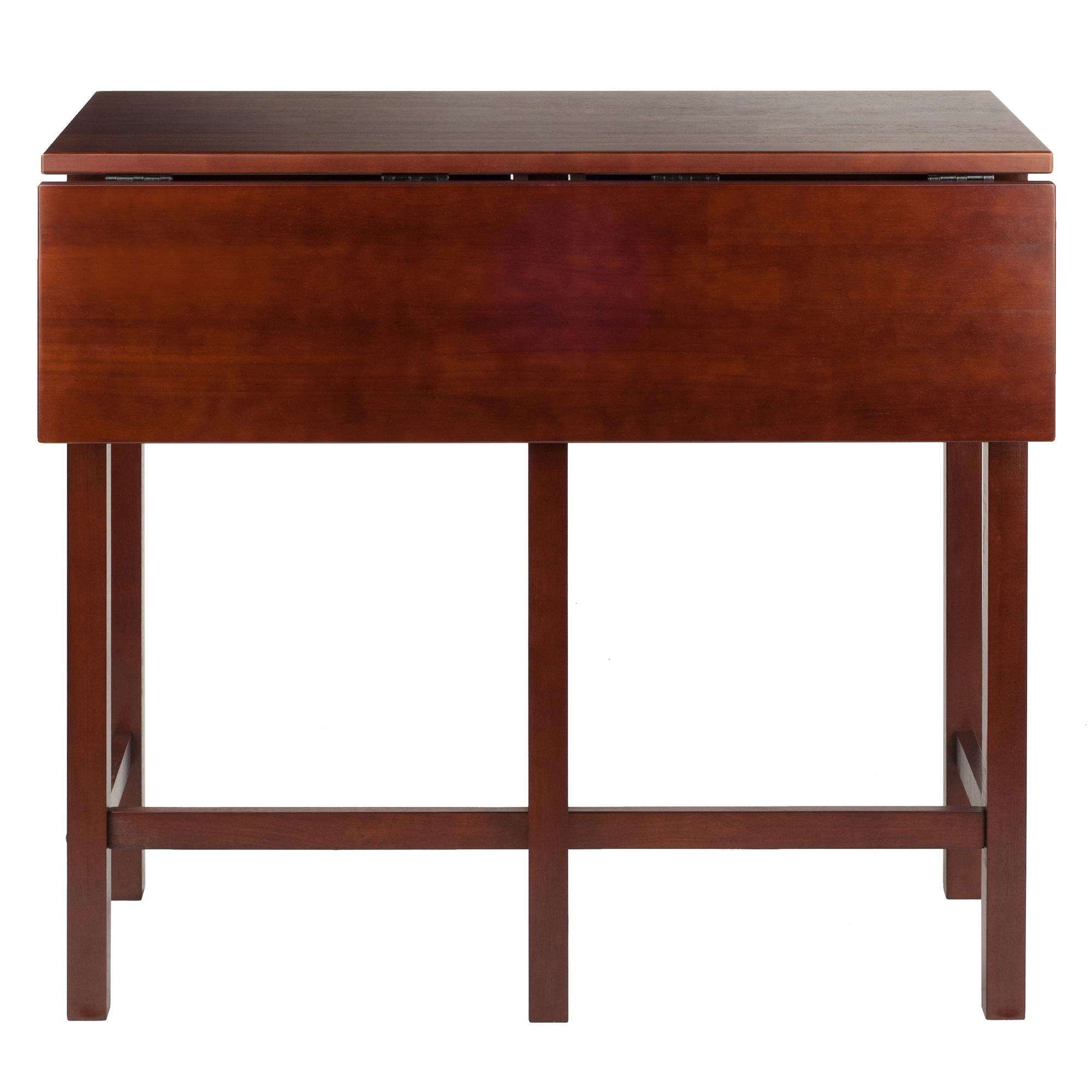 Lynnwood High Drop Leaf Dining Table Antique Walnut - Winsome: Solid Wood, Bar-Height, Rectangular