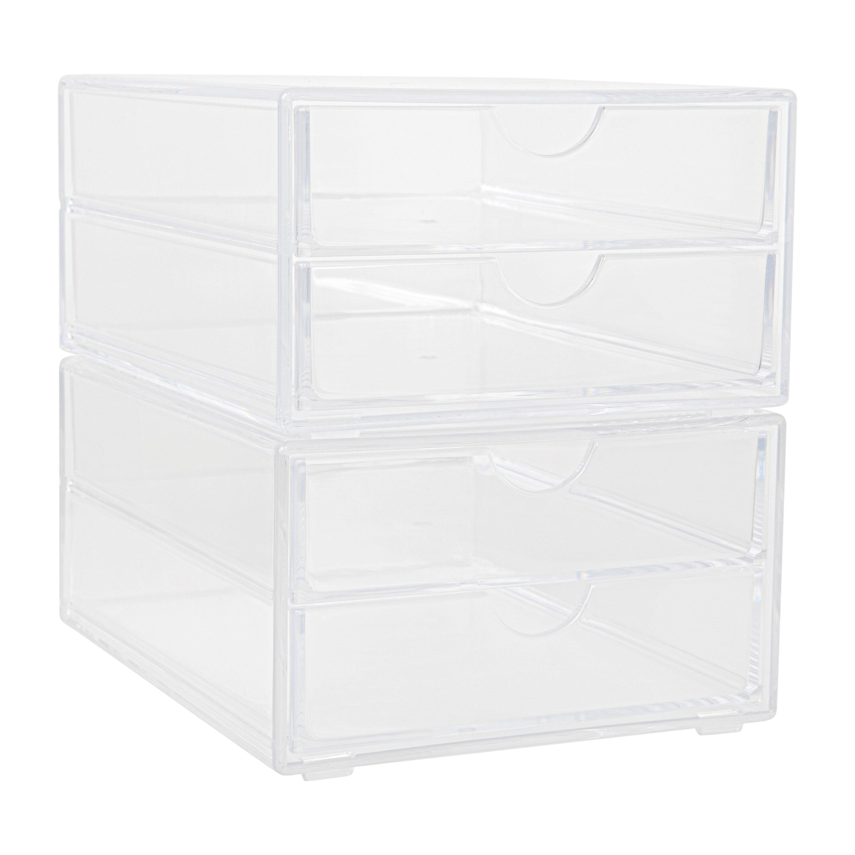 Thomas Martha Stewart Plastic Desktop Storage with Half Moon Opening Pullout Drawers (Set of 2)