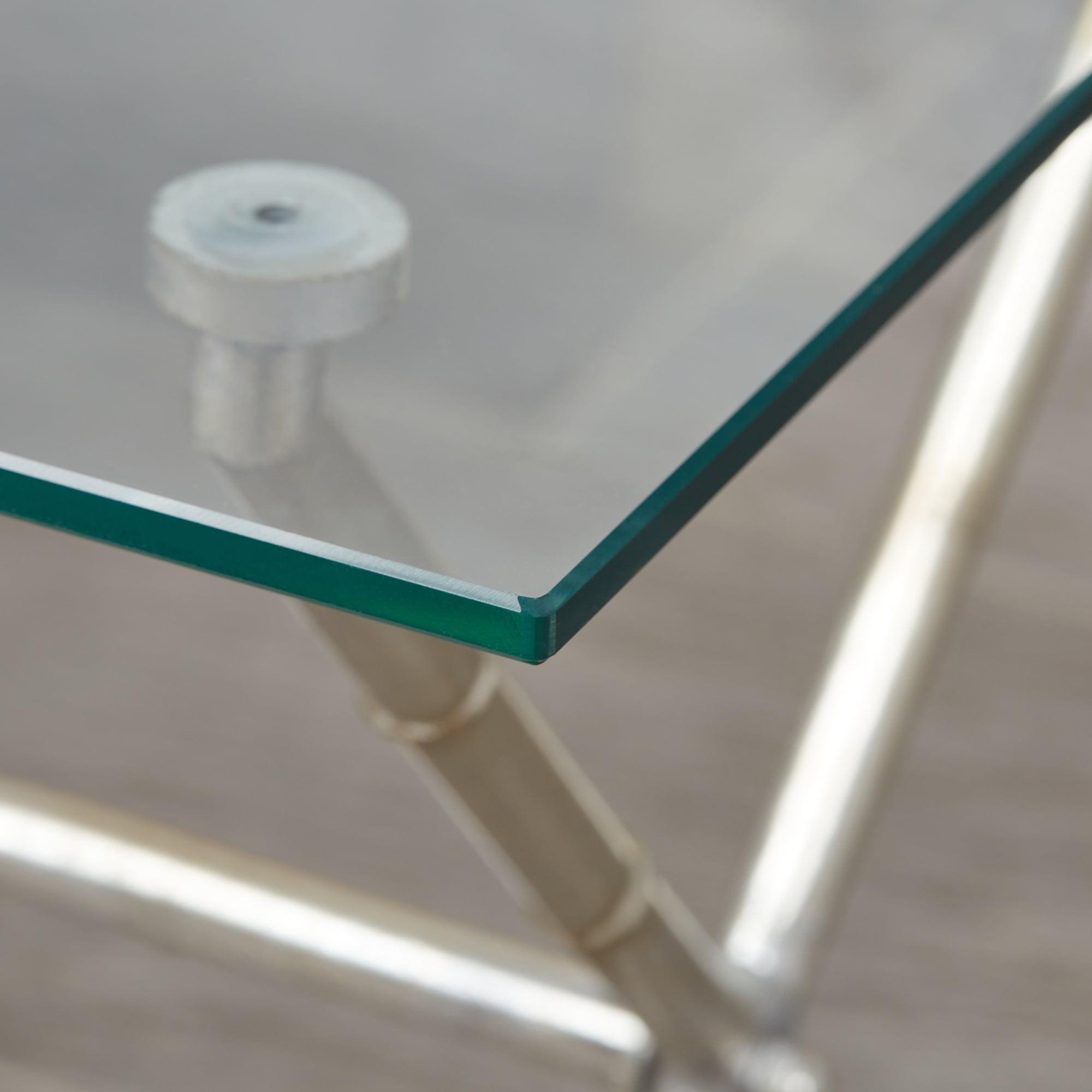 Brogen Coffee Table - Silver/Clear Glass - Safavieh
