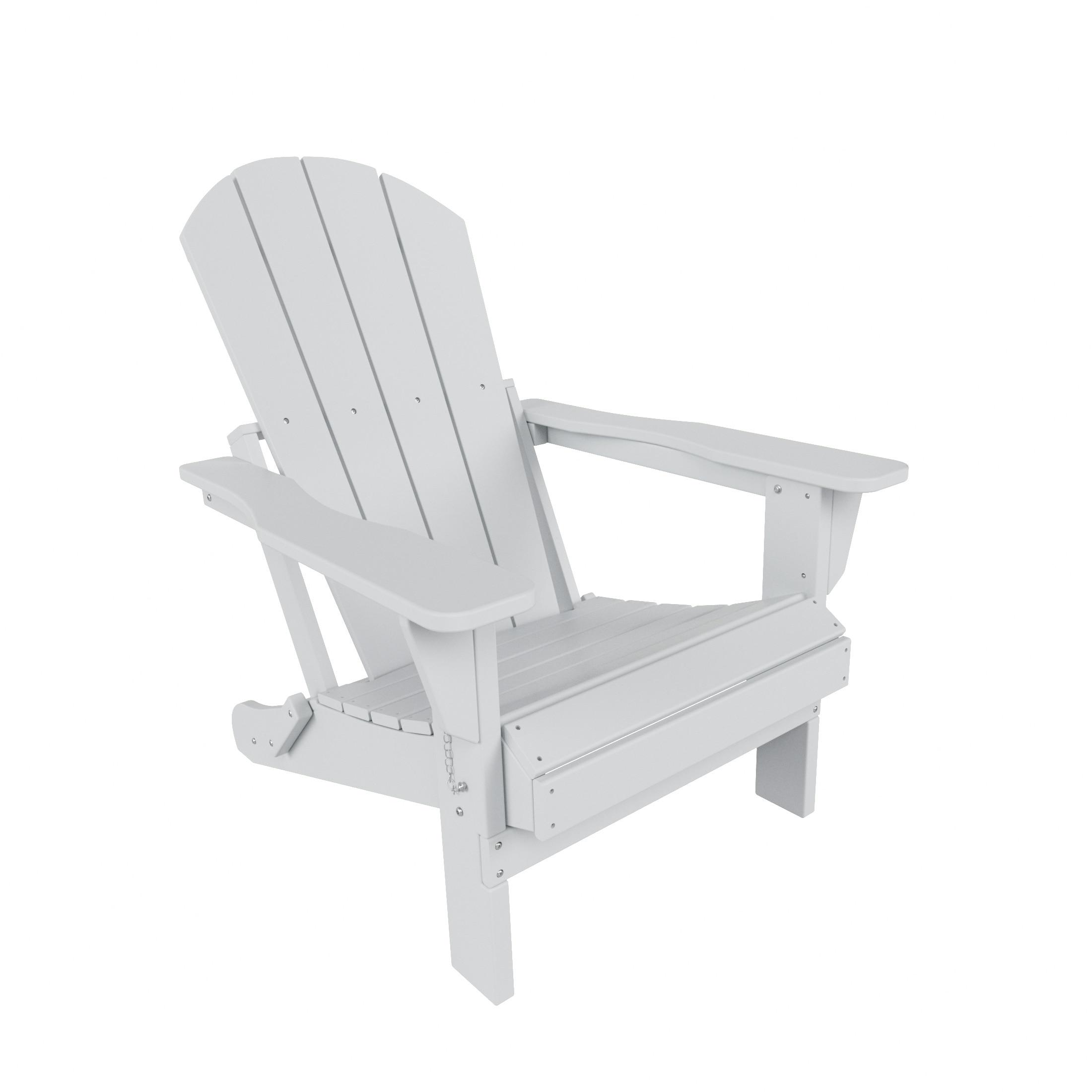 Laguna White Poly Folding Adirondack Chair for Outdoor Relaxation