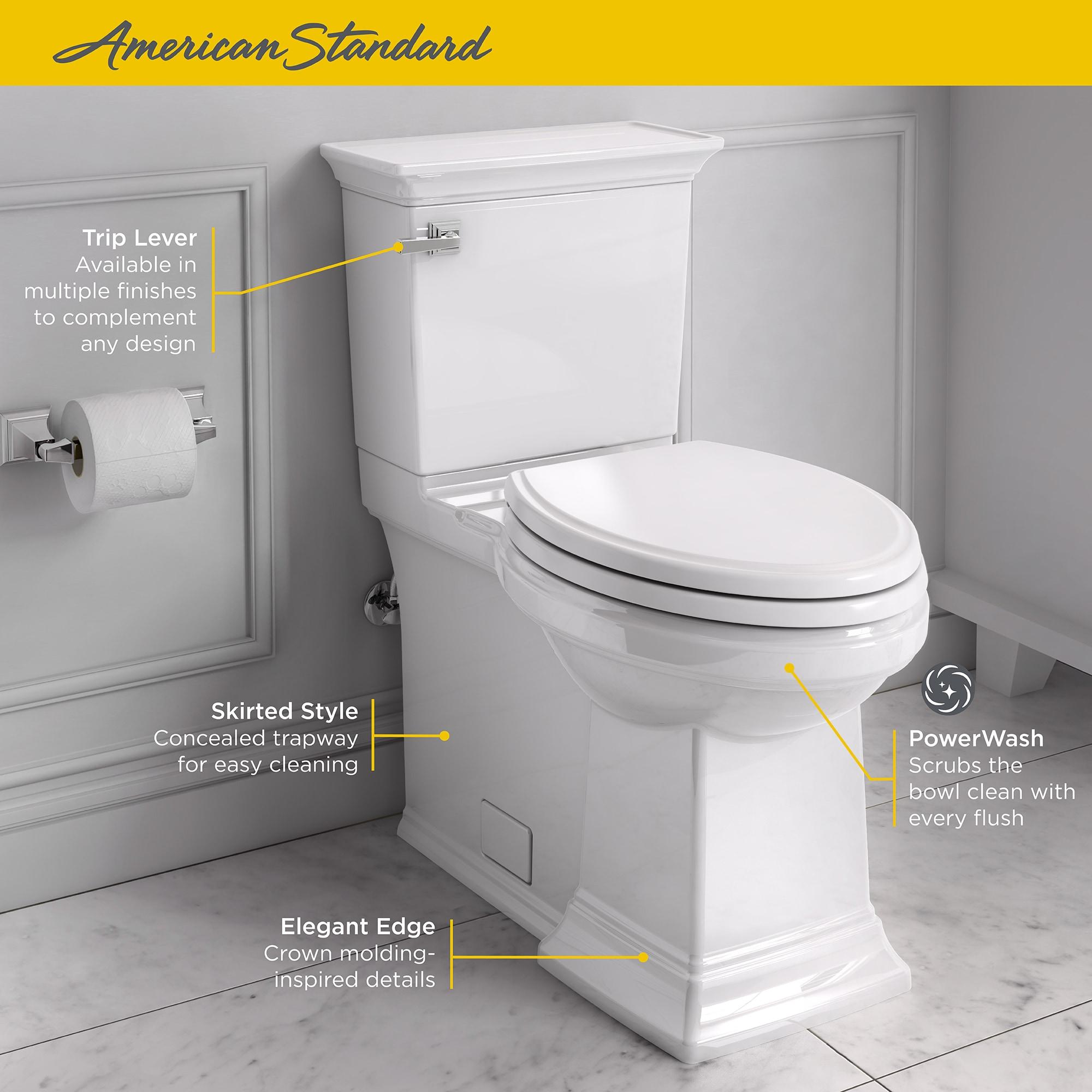 American Standard Town Square S Linen Elongated Chair height Soft Close 2-piece Toilet 12-in Rough-In WaterSense 1.28 GPF