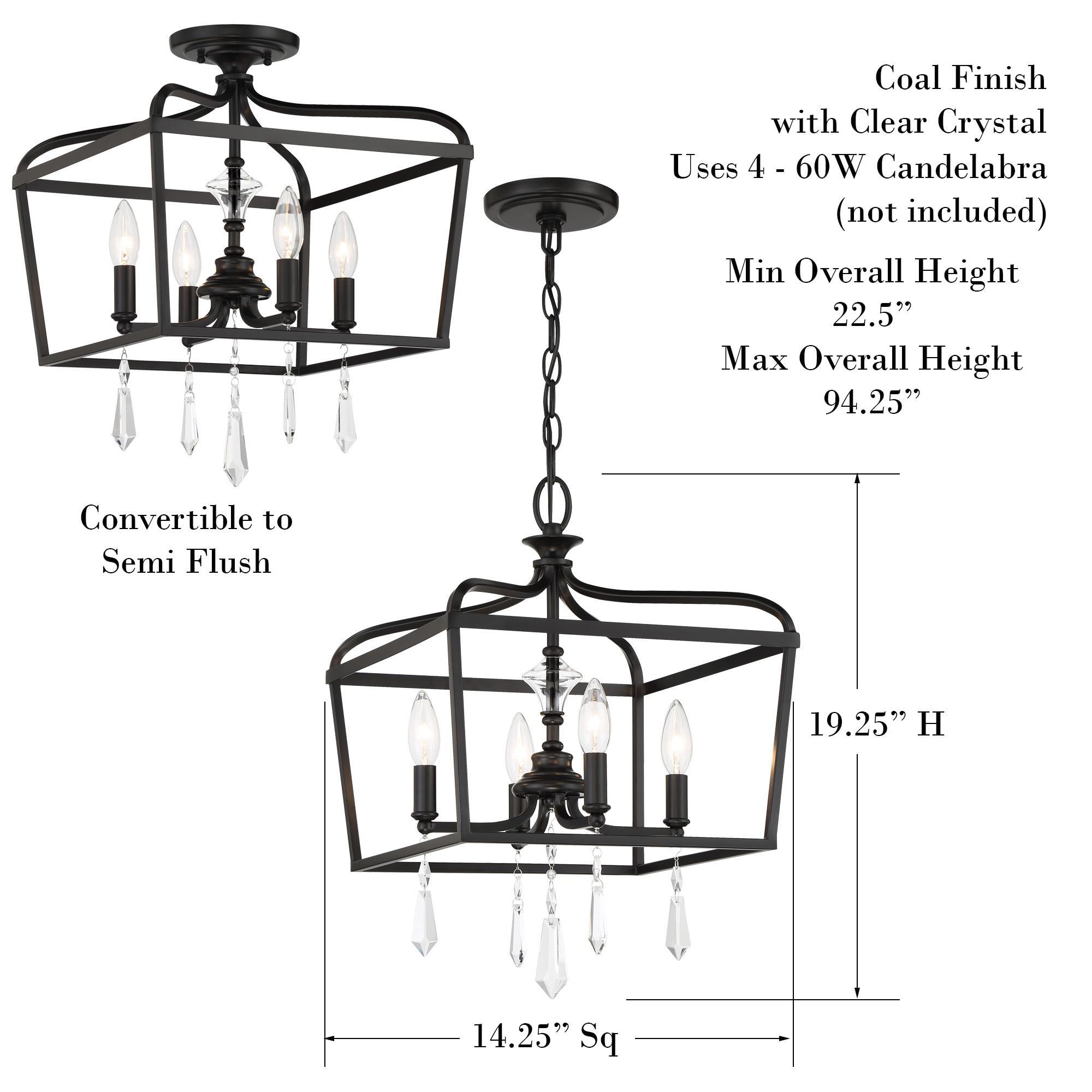 4 - Light Dimmable Lantern Geometric Chandelier