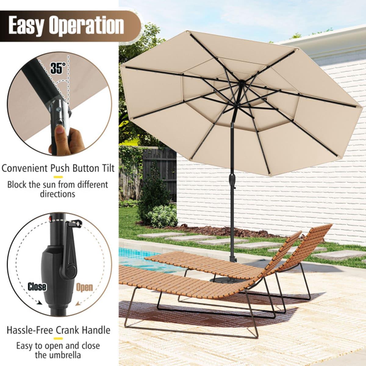 mondawe Mossas 120'' x 79'' Rectangular Market Umbrella