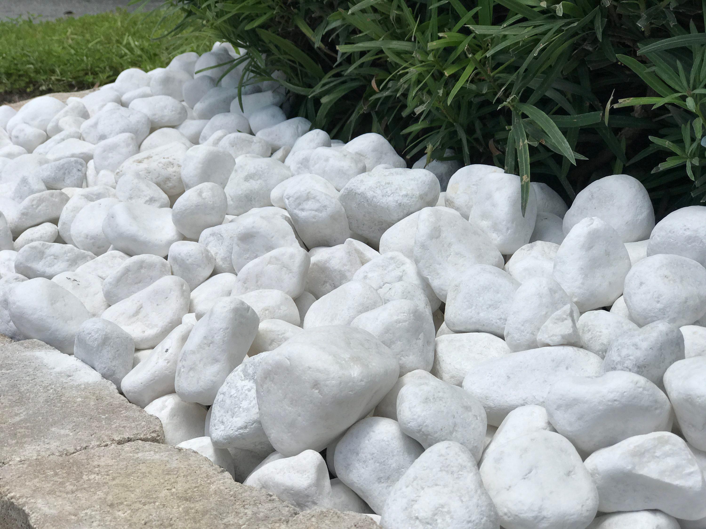 20 lb Snow White Smooth Decorative River Pebbles