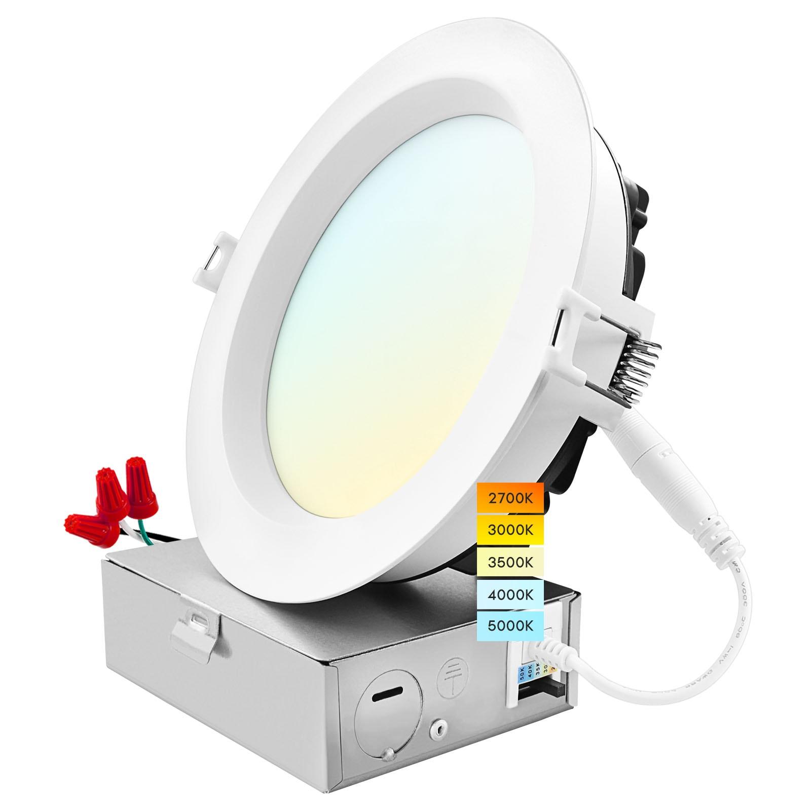 6'' Tunable Color Temperature Dimmable Air-Tight IC Rated LED Canless Recessed Lighting Kit