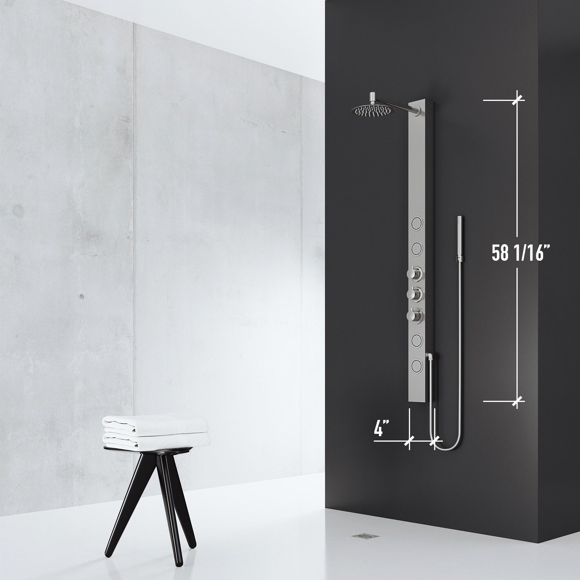 Sutton 58" H X 4" W EZDivert™ 4-Jet Shower System with Hand Shower Wand and Adjustable Shower Head