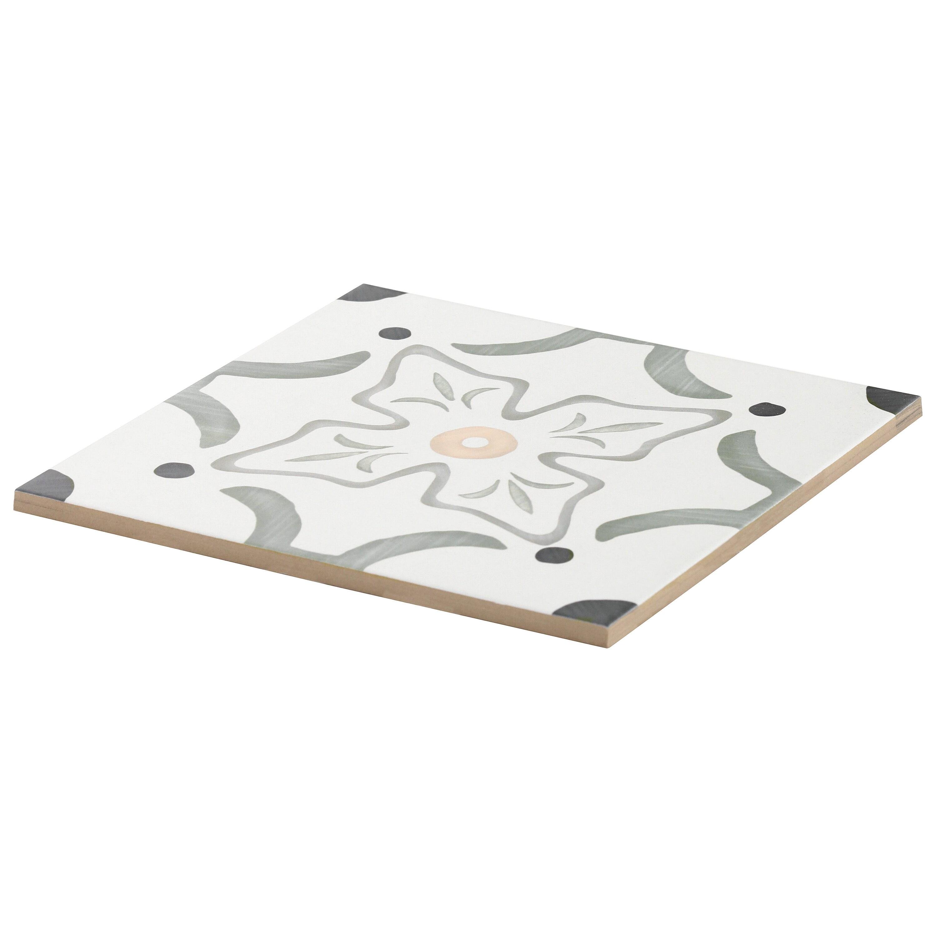 Plumeria 8.77" x 8.77" Matte Porcelain Tile