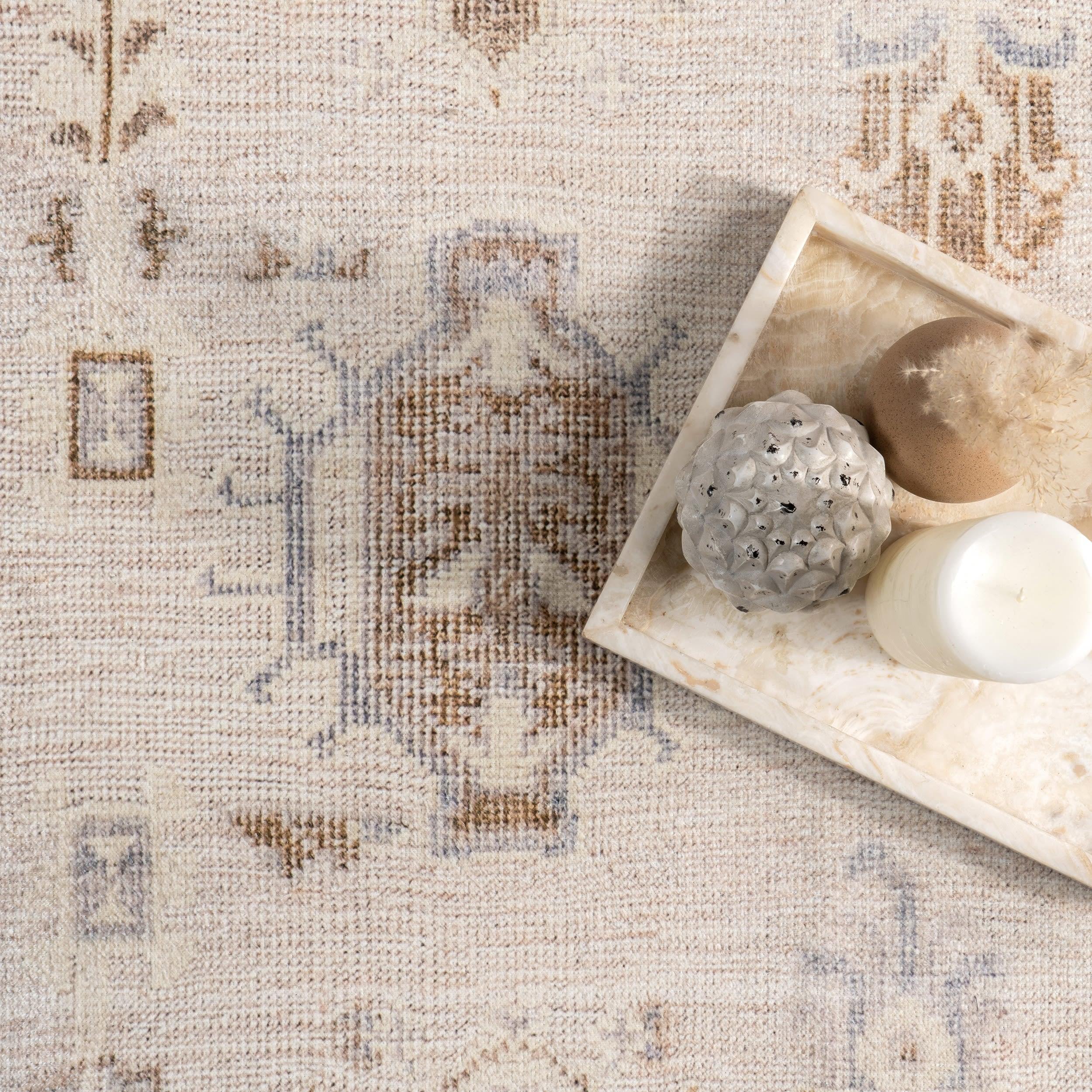 Nuloom Krystin Distressed Pet Friendly Machine Washable Area Rug, 5' x 8', Beige