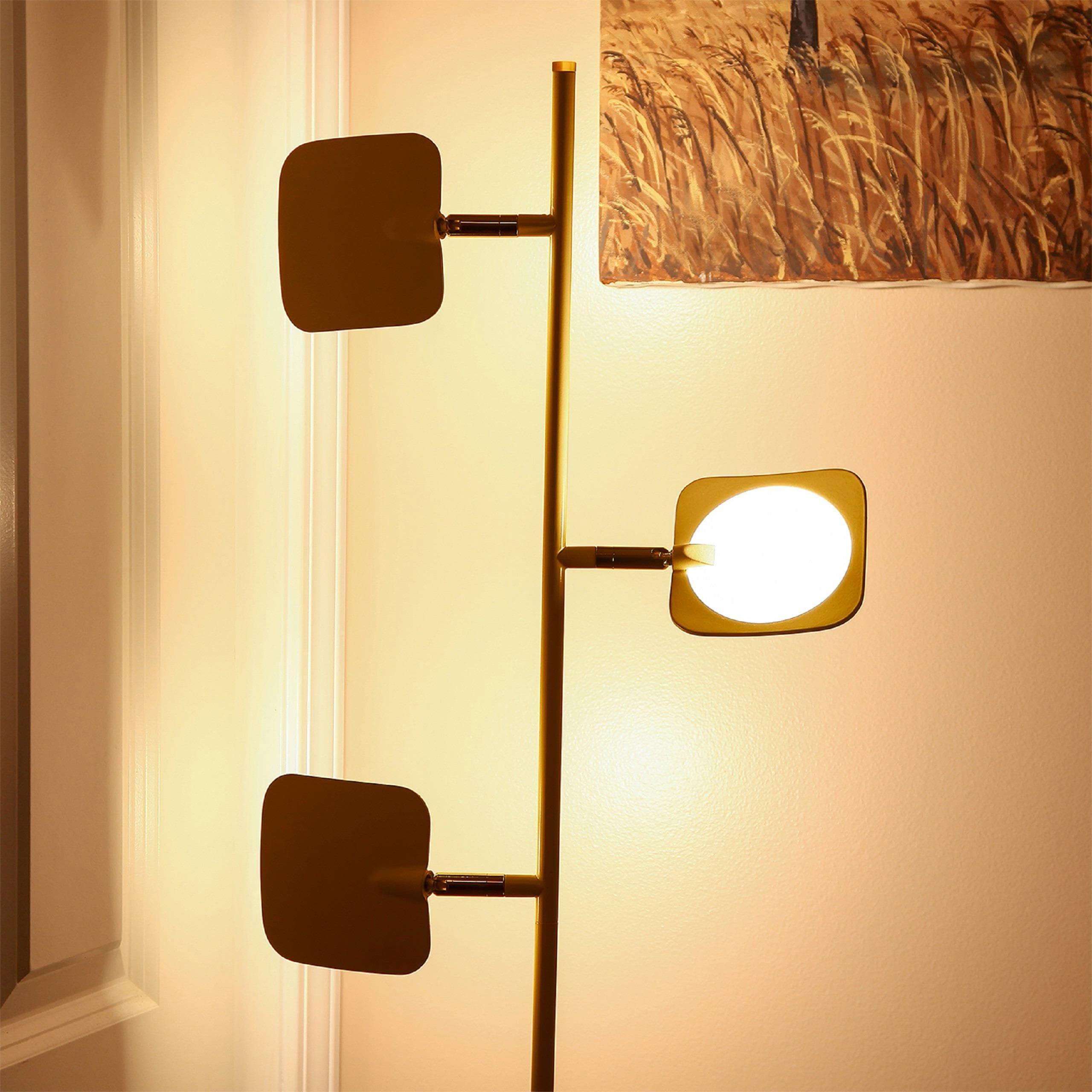 Brightech Tree Industrial LED 3-Way Dimming Floor Lamp with 3 Adjustable Spot Lights