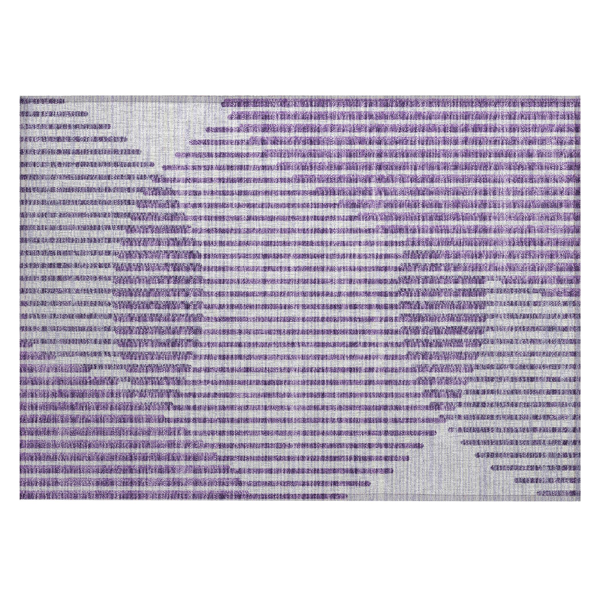 Addison Rugs Chantille Indoor/Outdoor Transitional Geometric, Abstract Purple Washable Rectangle Rug, 1'8" x 2'6"