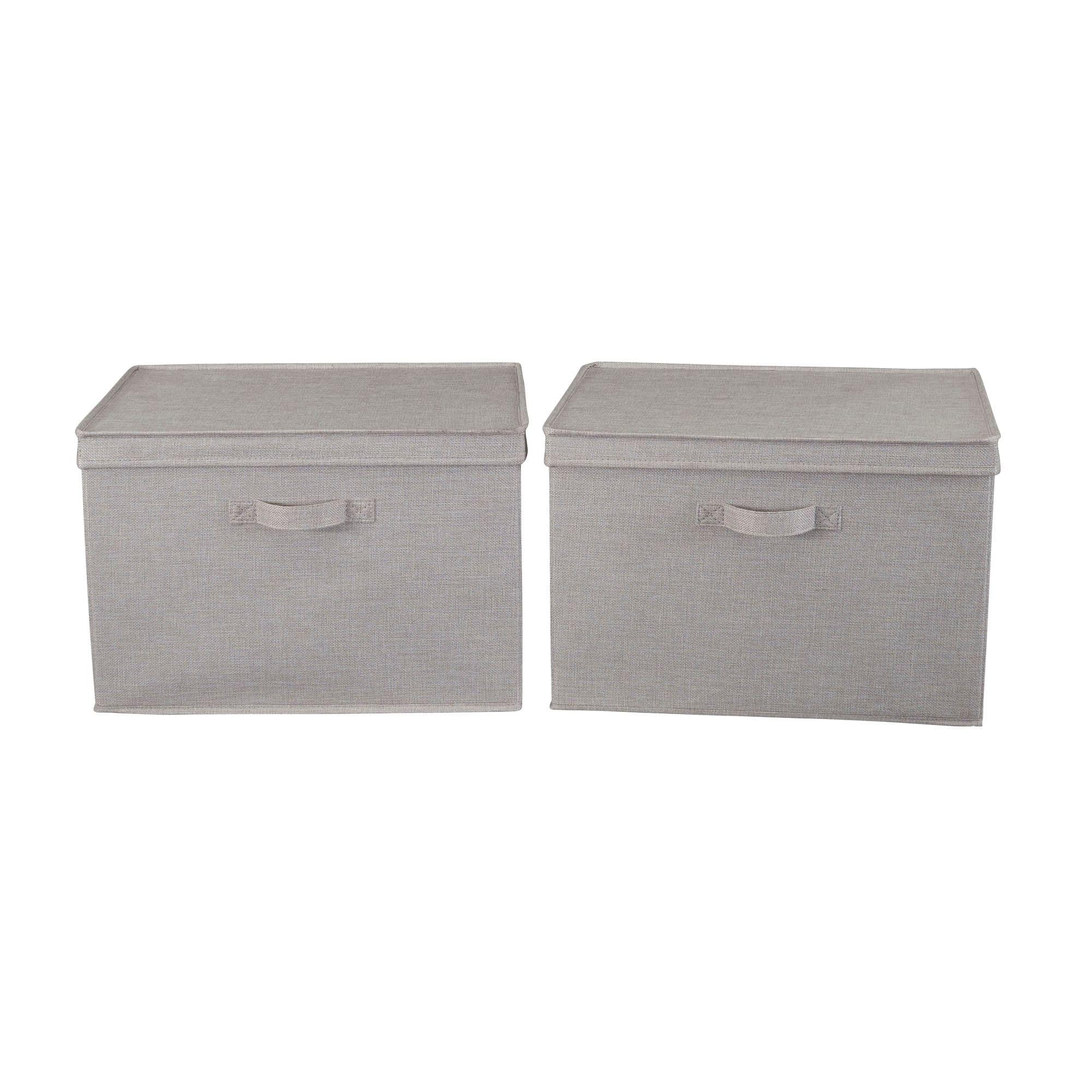 Household Essentials Household Essentials Wide Storage Box Fabric Bin (Set of 2)