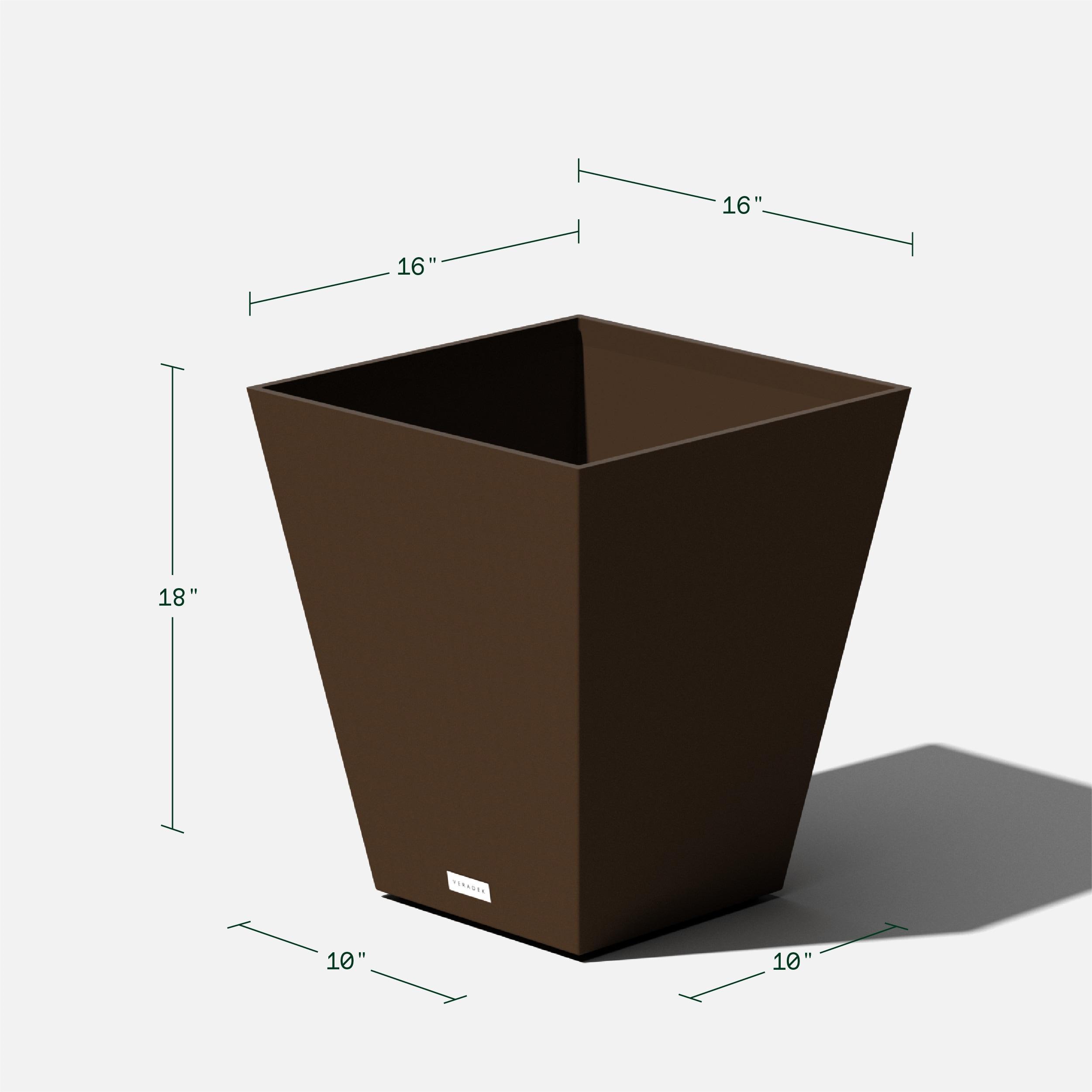 Veradek Pure Series Nobleton 18" Plastic Planter - Espresso