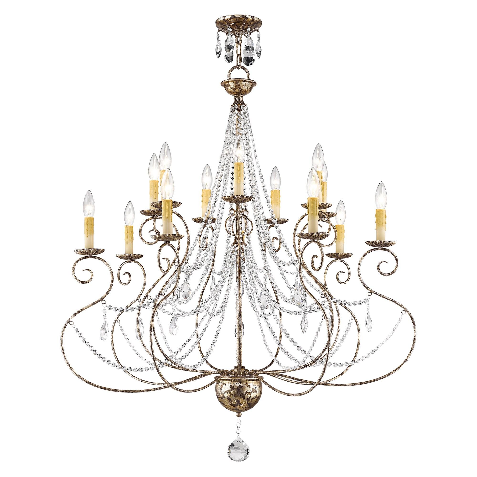 Isabella European Bronze 14-Light Crystal Chandelier