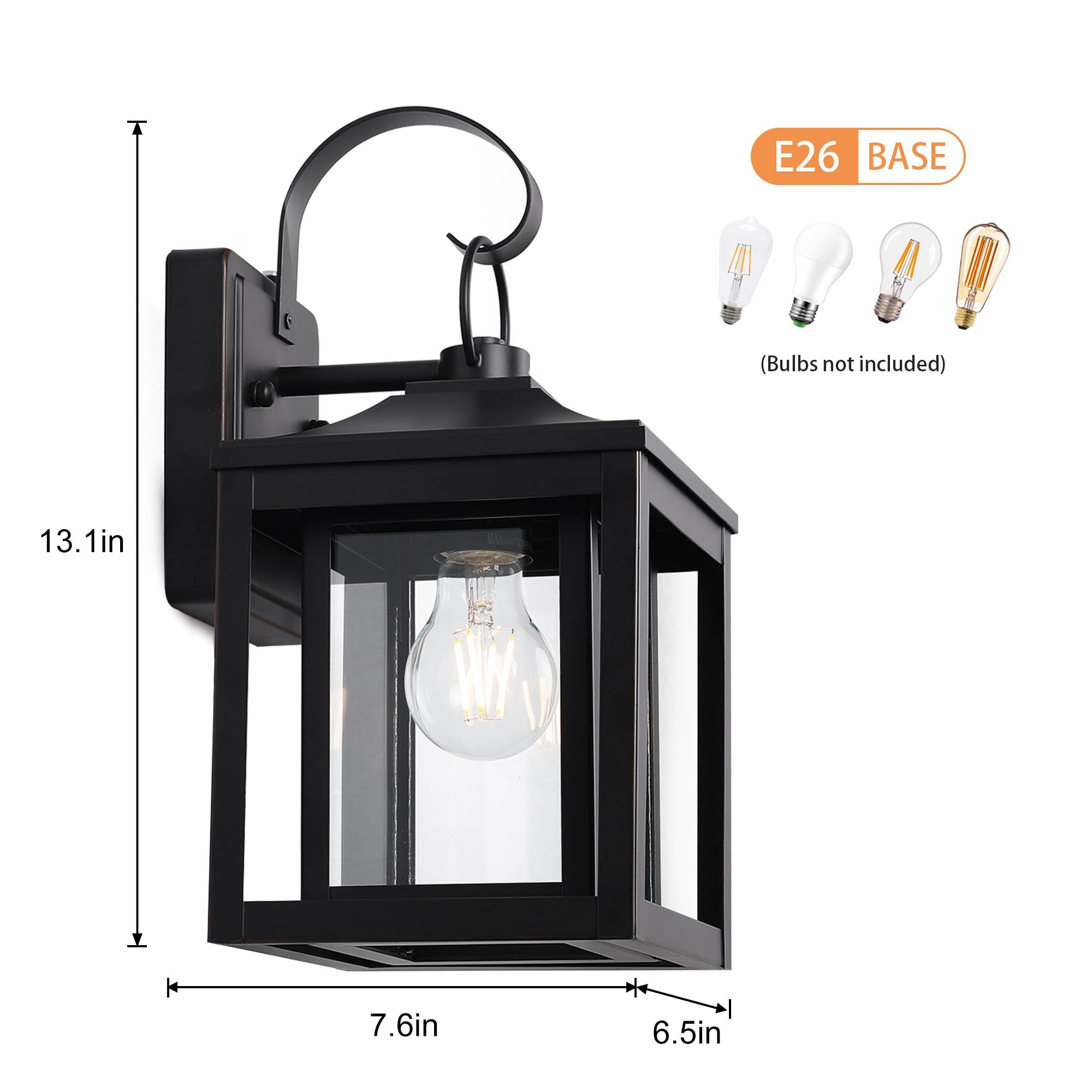 LamQee 1-Light 13"H Aluminum Outdoor Wall Lantern with Dusk to Dawn