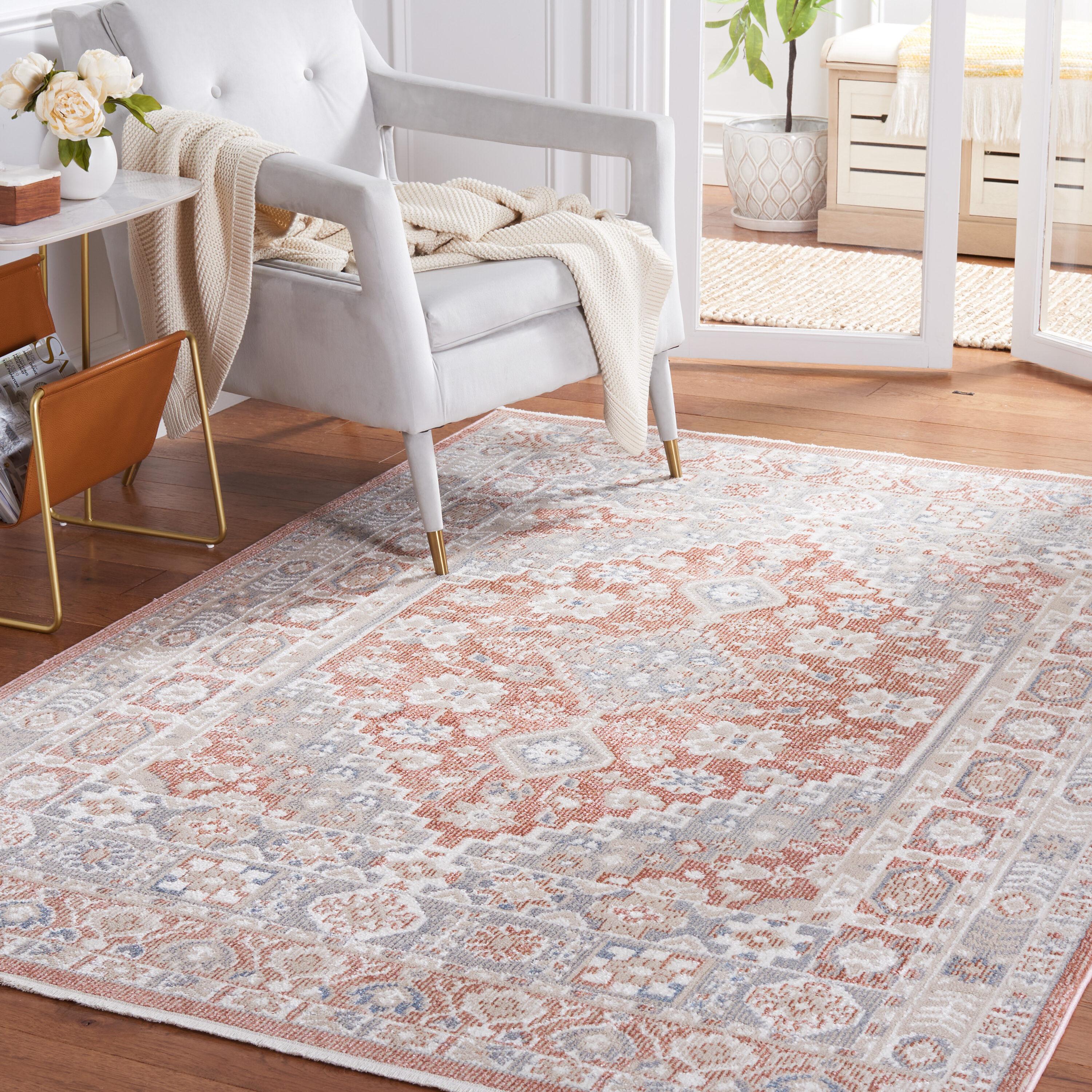 Blair Washable BLR206 Power Loomed Machine Washable Area Rug - Rose/Grey - 5'3"x7'6" - Safavieh.