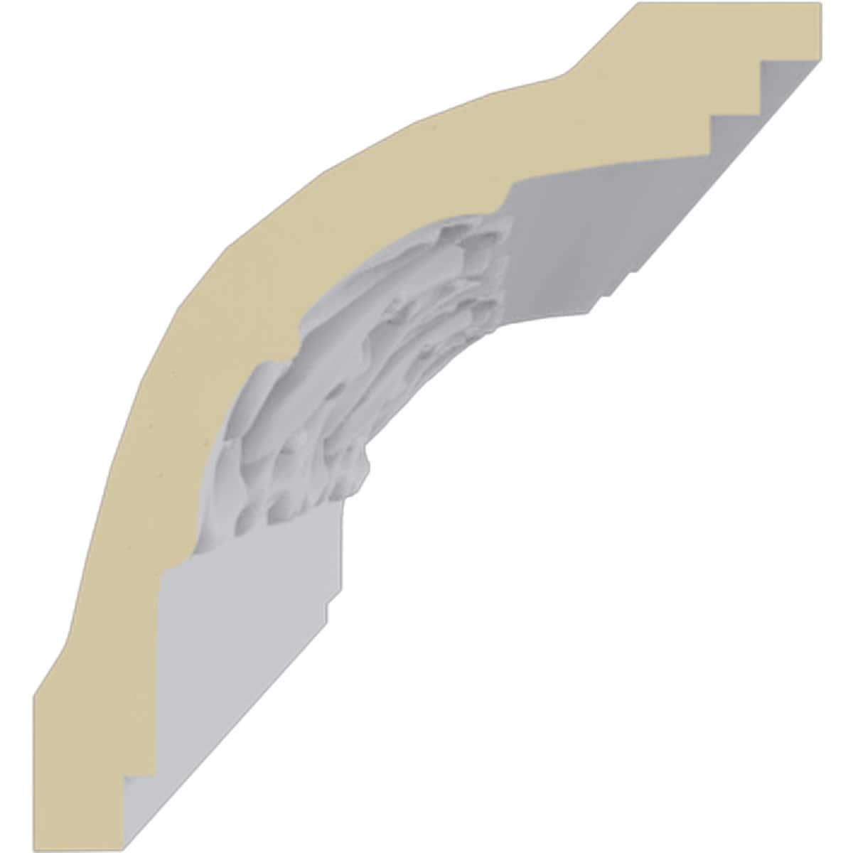 3 1/4"H x 3 1/2"P x 4 5/8"F x 94 1/2"L Fleur-de-lis Crown Moulding