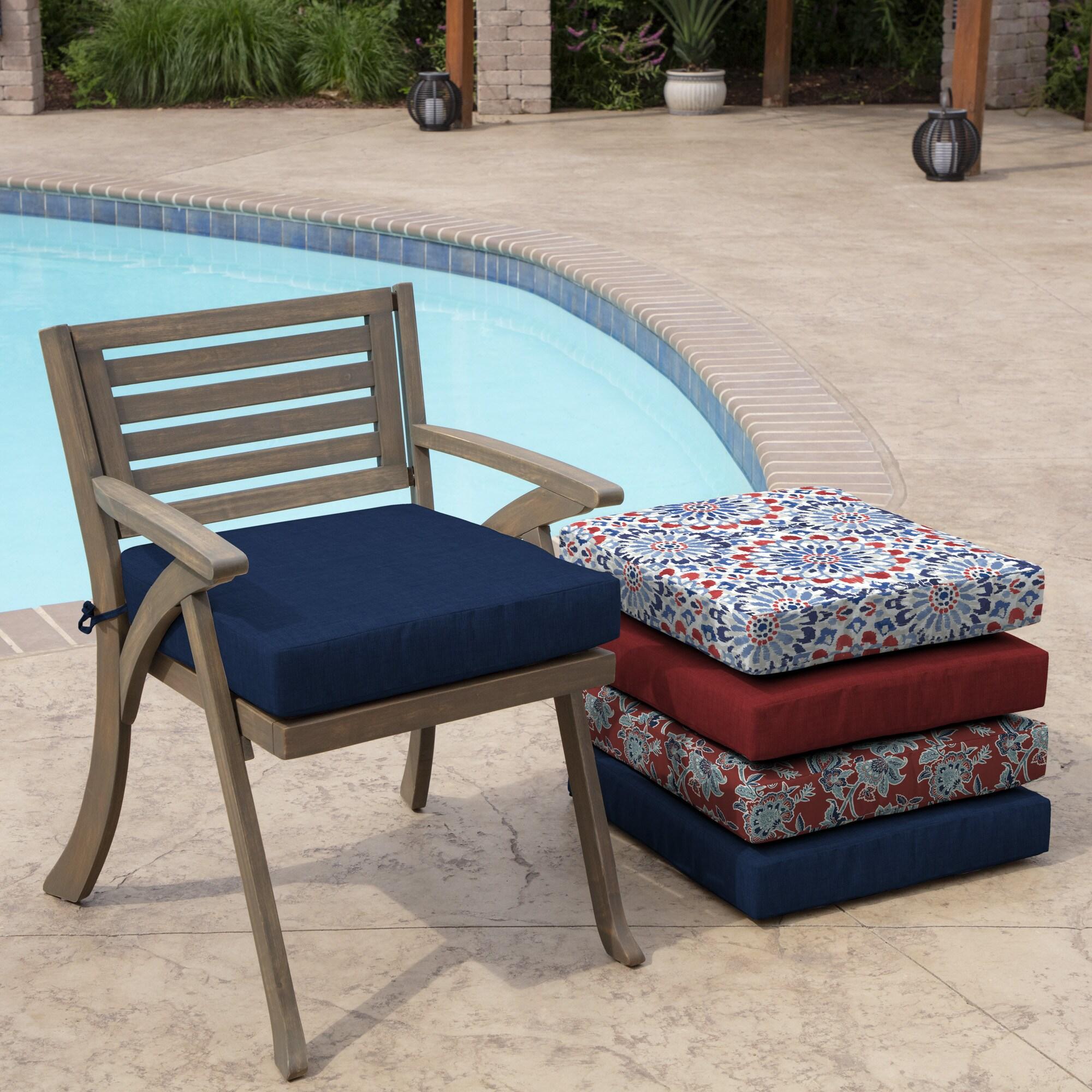 Arden Selections Outdoor Seat Cushion 21 x 21, Sapphire Blue Leala