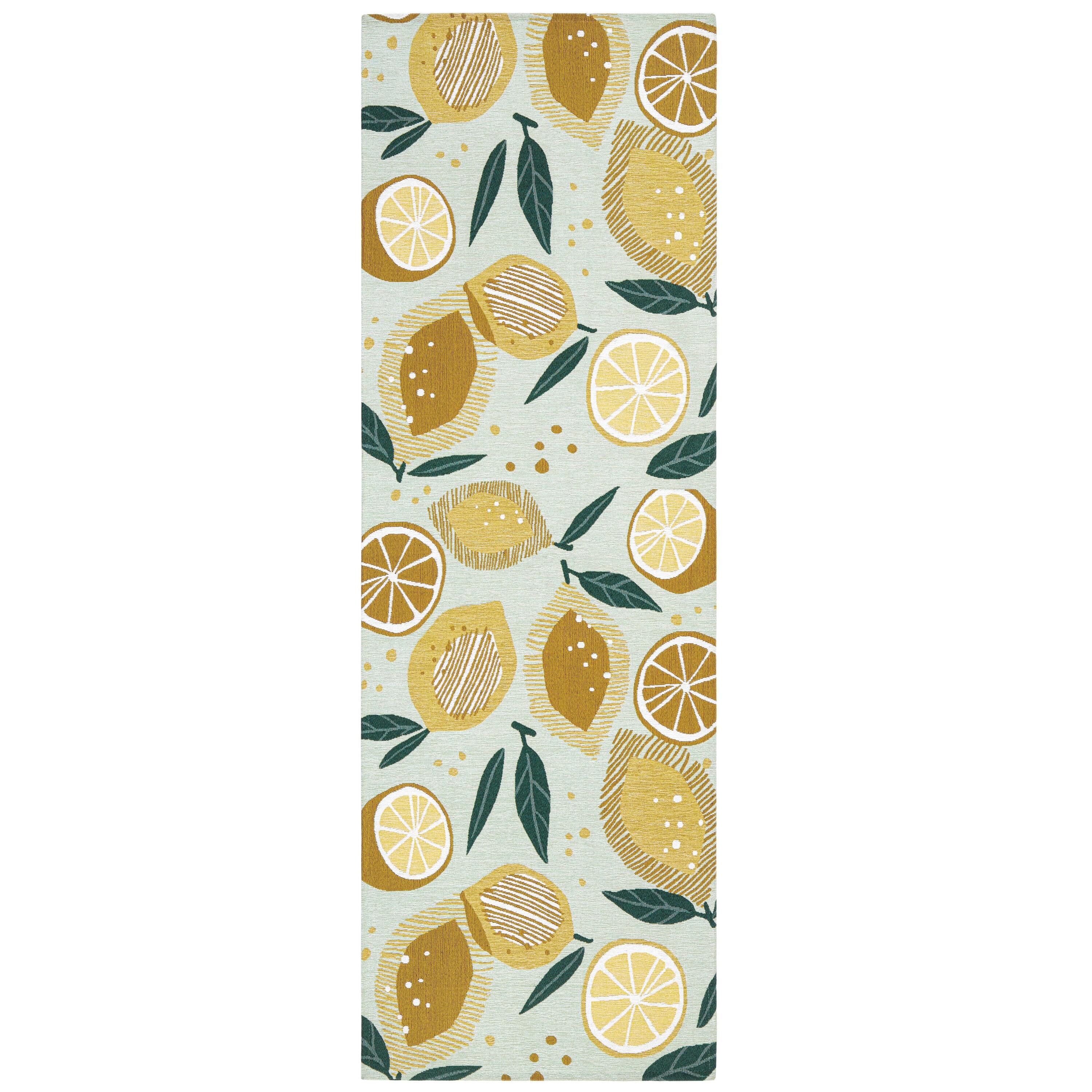TOWN & COUNTRY Living Livie Fresh Lemon Everwash Washable Non-Slip Backing Kitchen Runner Rug