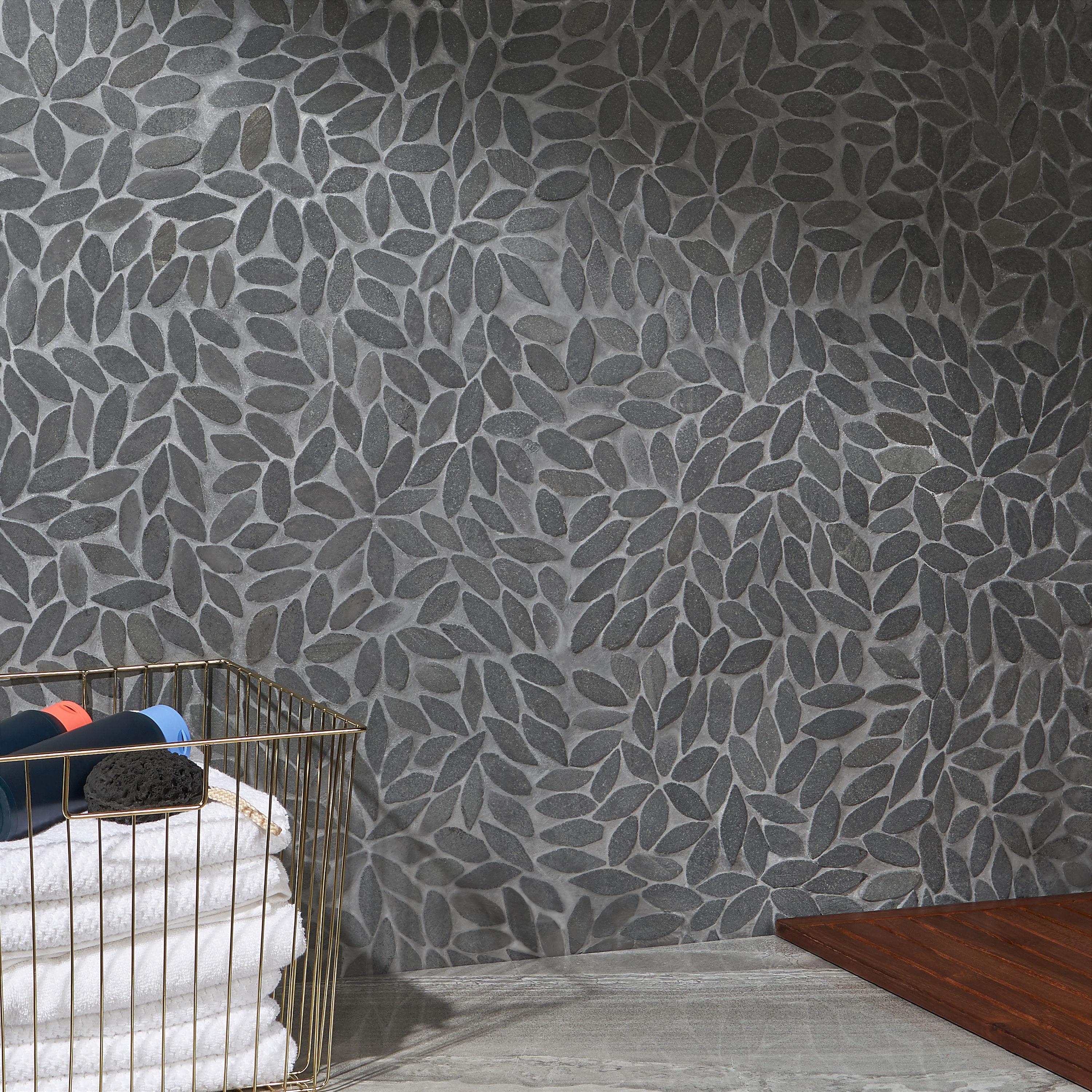 Picturesque Flower 11.81 in. x 11.81 in. Natural Stone Floor and Wall Mosaic Tile (0.97 Sq. Ft. / Each)