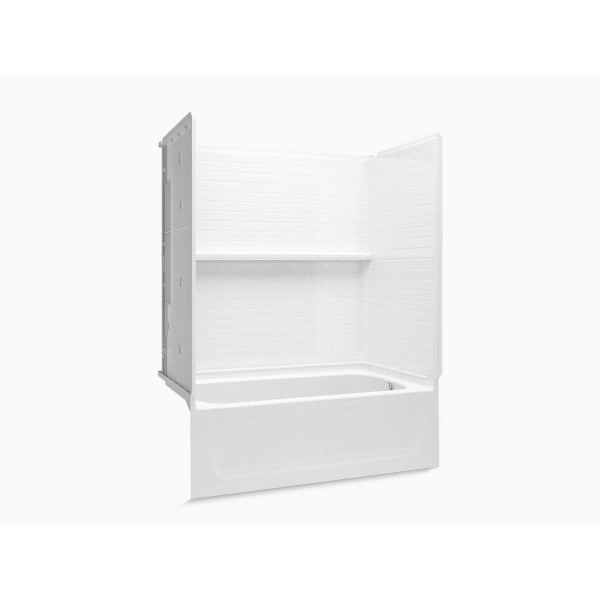 Sterling Traverse 30-in W x 60-in L x 75-in H White 4 -Piece Bathtub Shower Combination Kit (Right Drain) with Tub and Wall Included