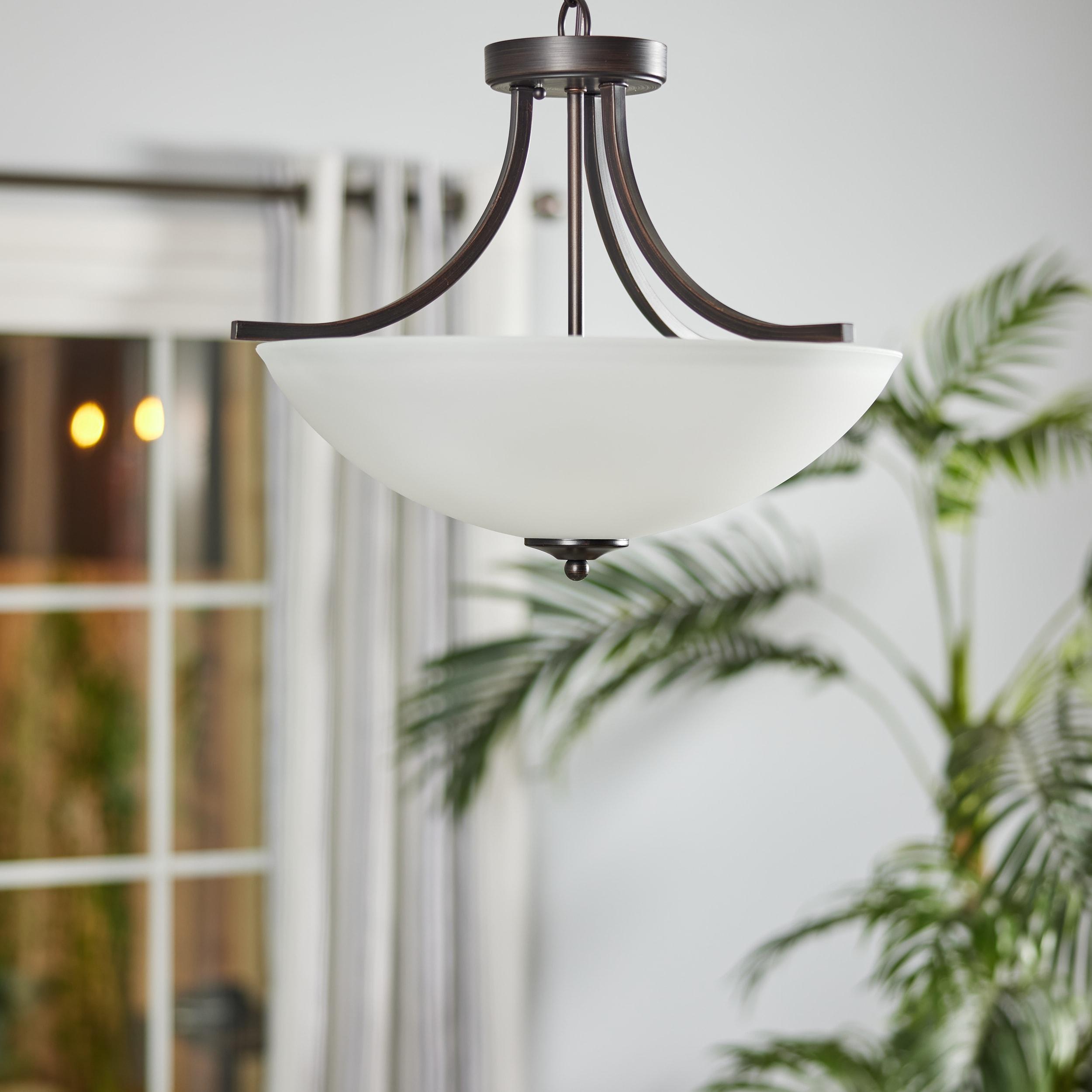 Geary 3-Light Burnt Sienna Semi-Flush Mount Convertible Pendant