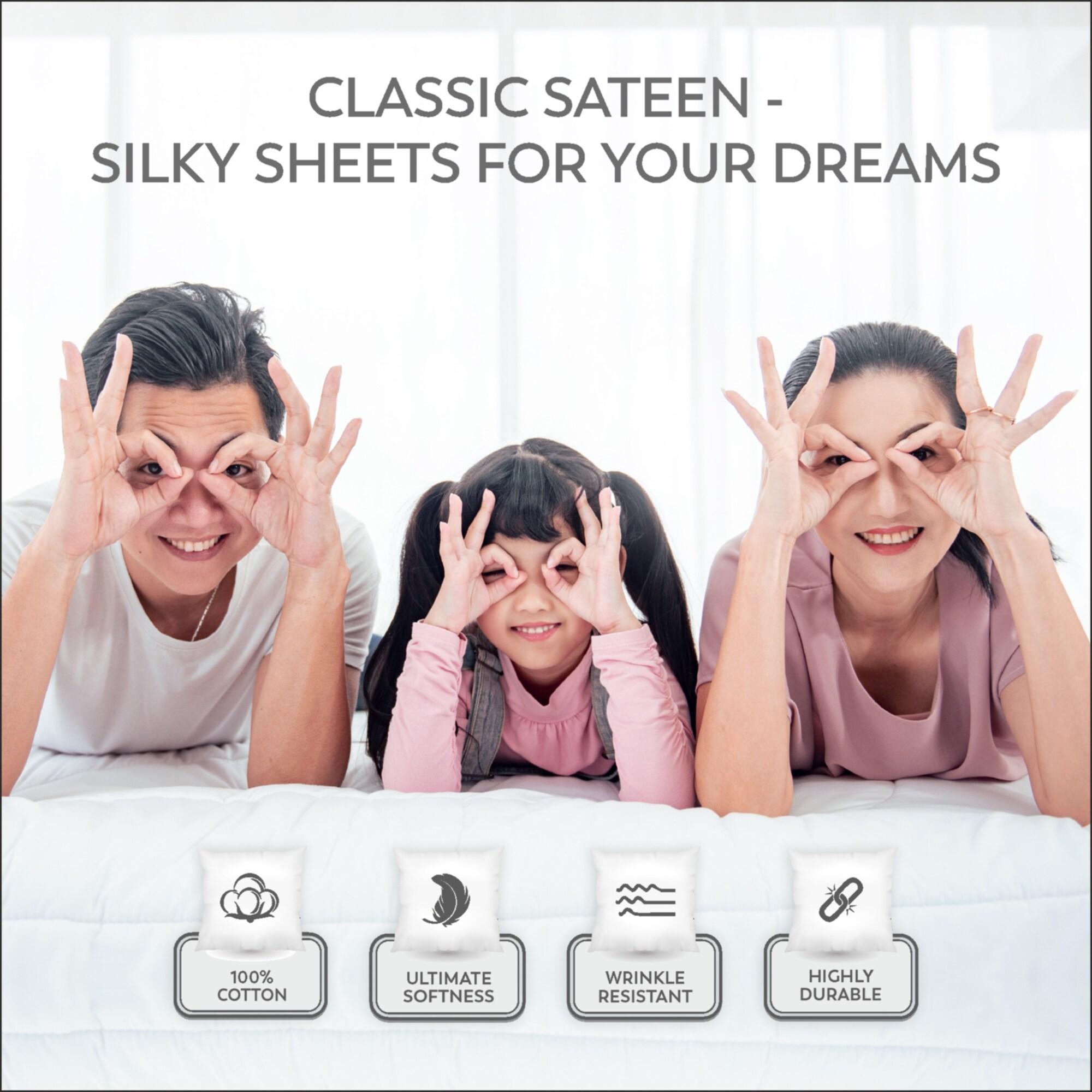 100% Cotton 600TC Ultra-Soft & Silky Wrinkle-Resistant Sheet Set